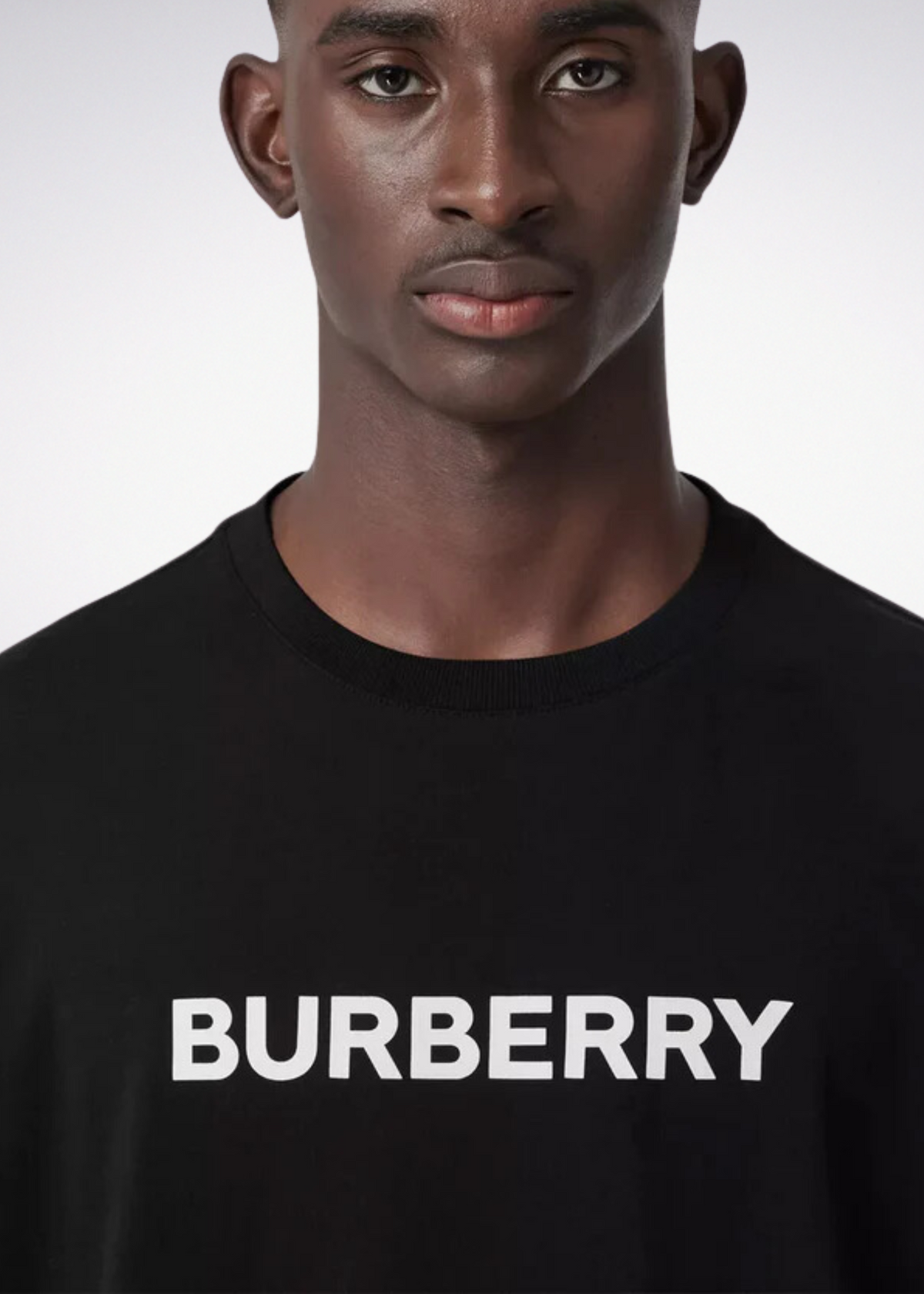 ברברי טי שירט צבע שחור Logo Print Cotton Oversized T-shirt