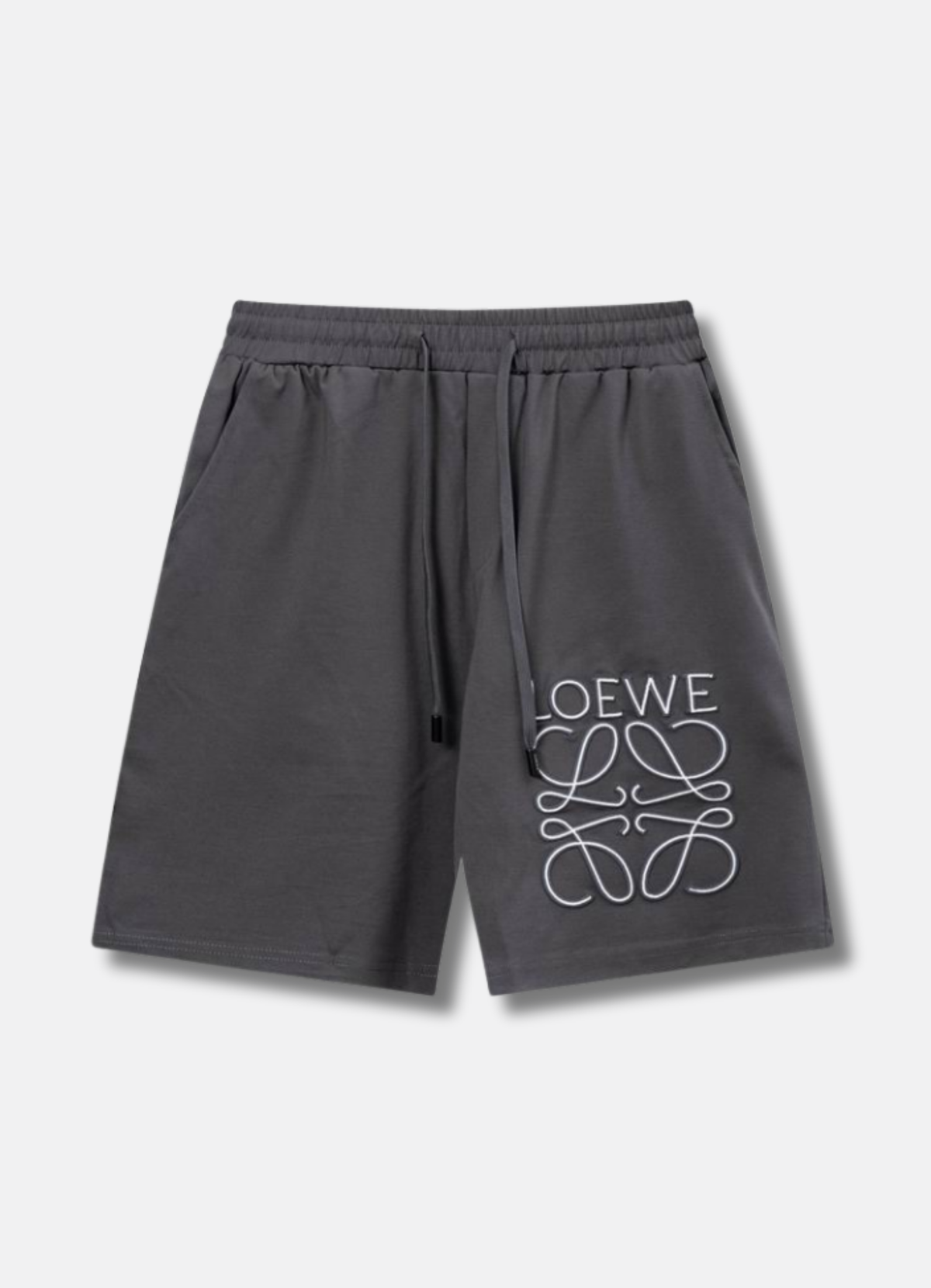 מכנסי שורטס Loewe בצבע אפור כהה עם הדפס לוגו