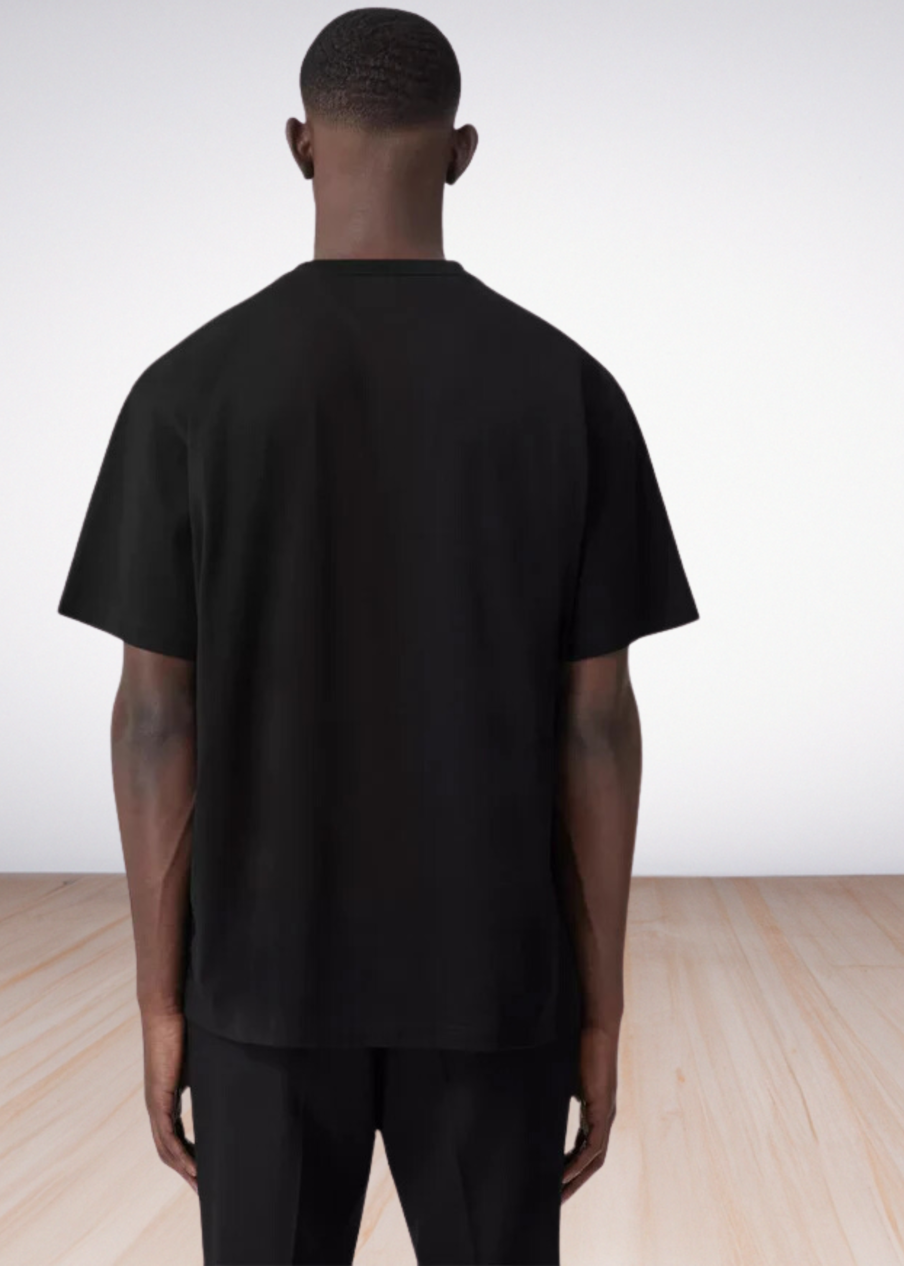 ברברי טי שירט צבע שחור Logo Print Cotton Oversized T-shirt