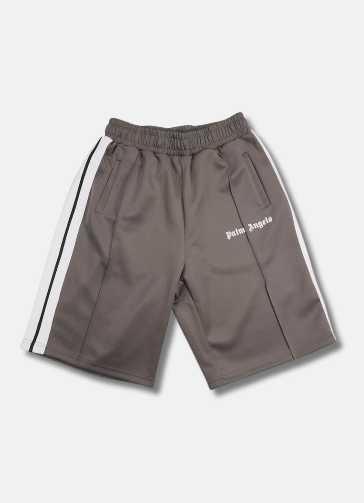 מכנסי שורטס Palm Angels בצבע אפור עם הדפס לוגו