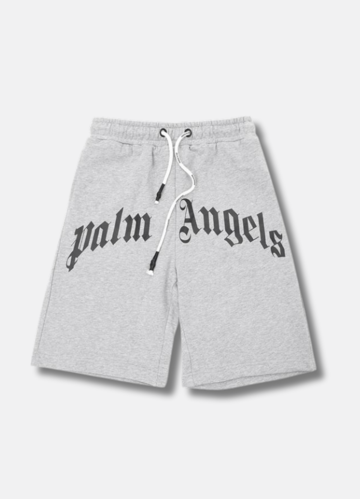 מכנסי שורטס Palm Angels בצבע אפור בהיר עם הדפס לוגו