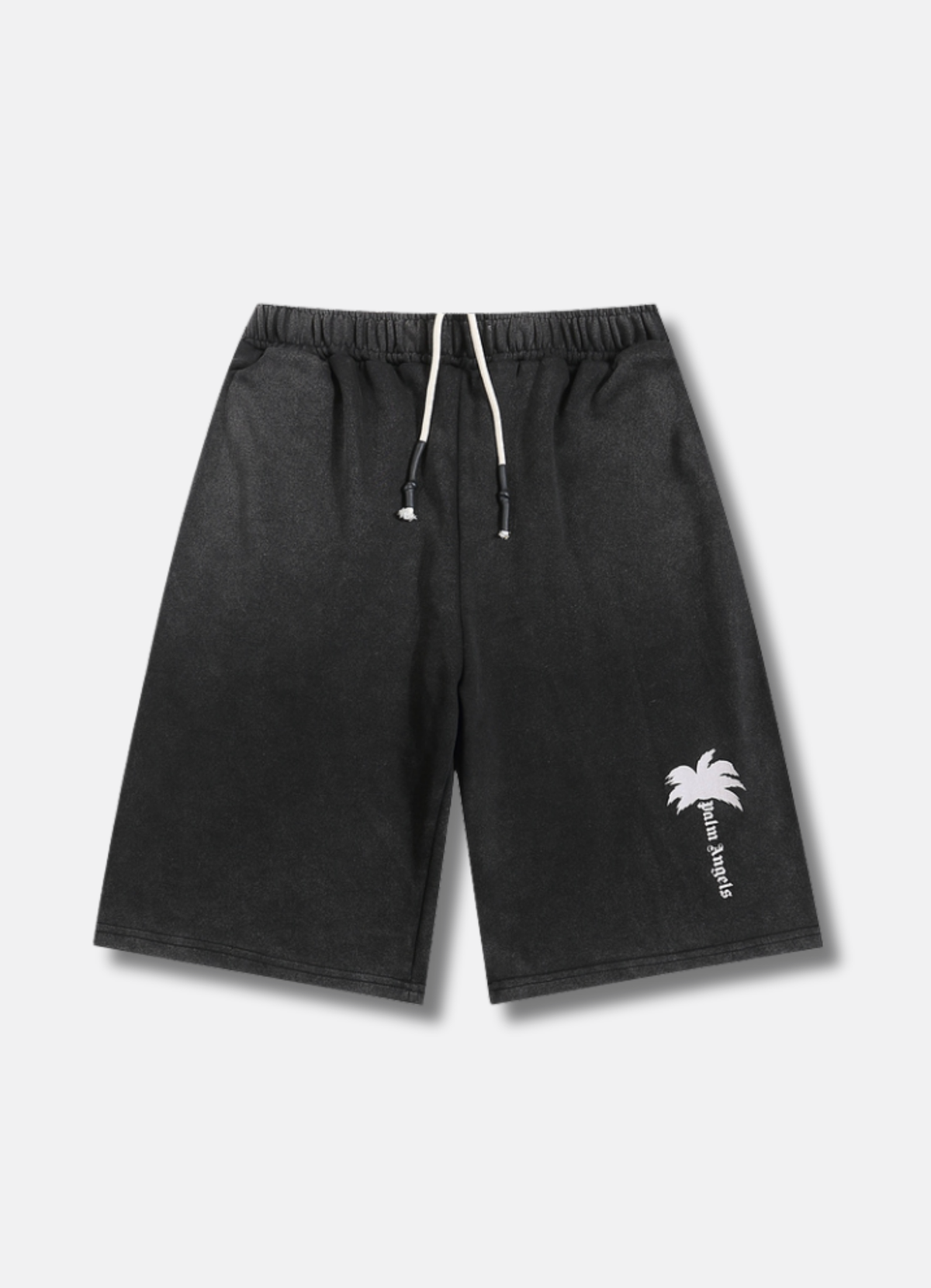 מכנסי שורטס Palm Angels בצבע שחור עם רקמת כוכב