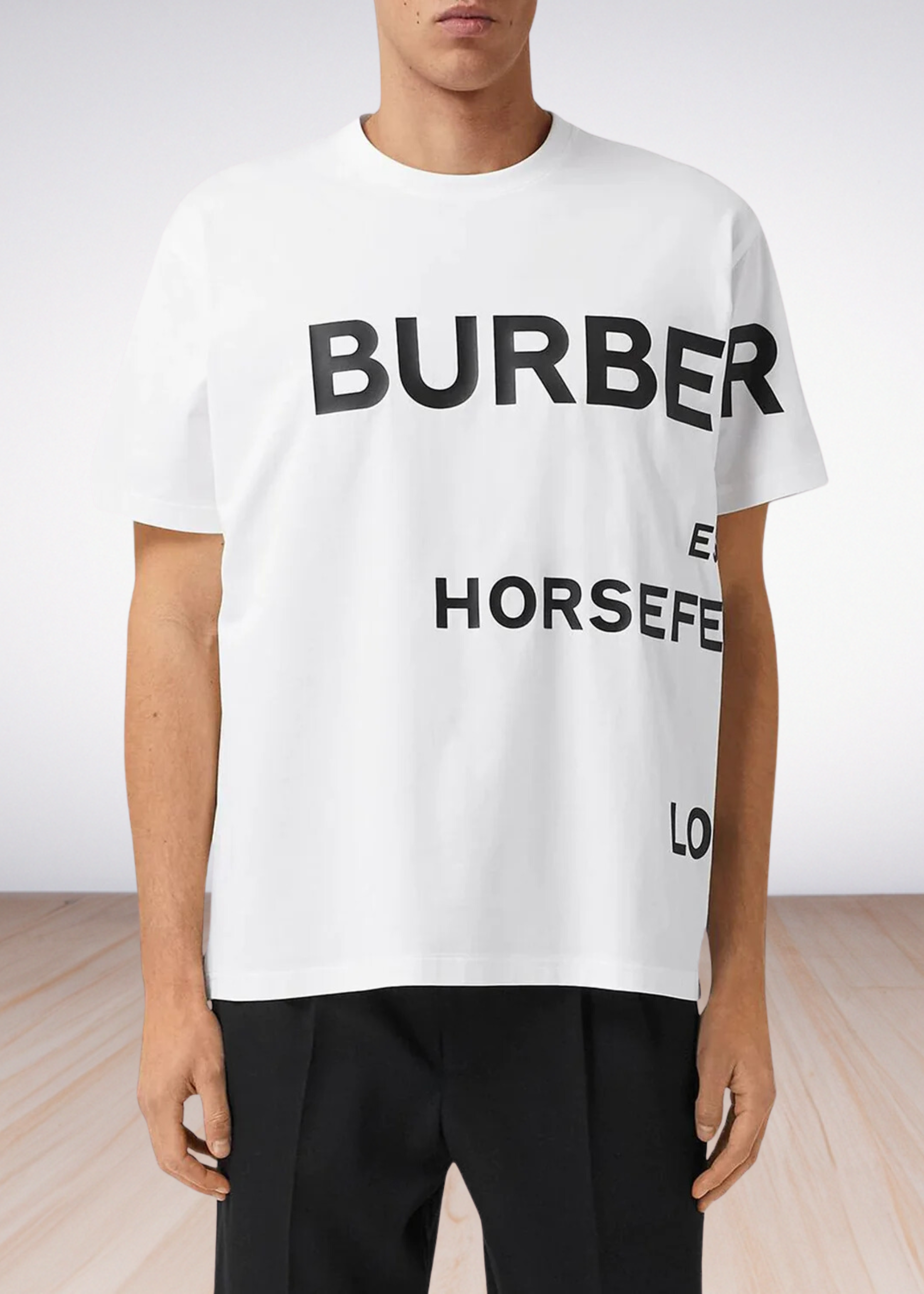 ברברי טי שירט צבע לבן Horseferry-print T-shirt