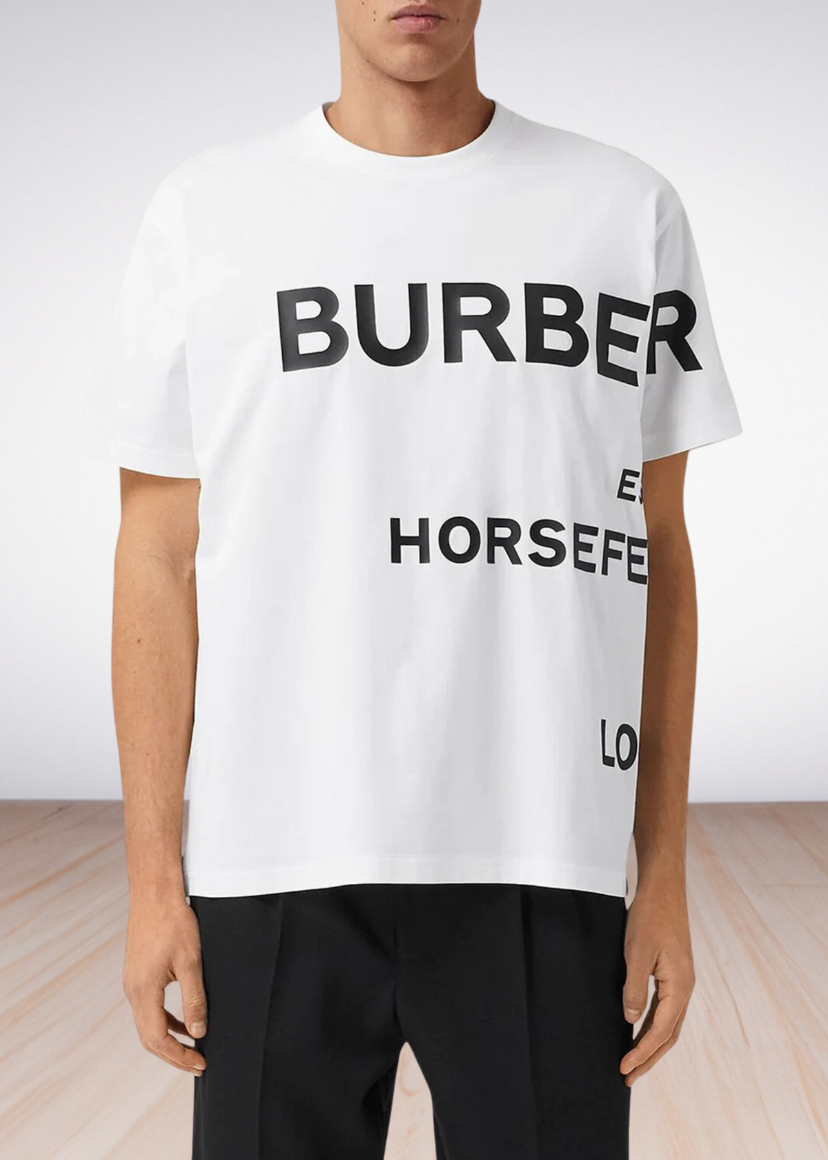 ברברי טי שירט צבע לבן Horseferry-print T-shirt
