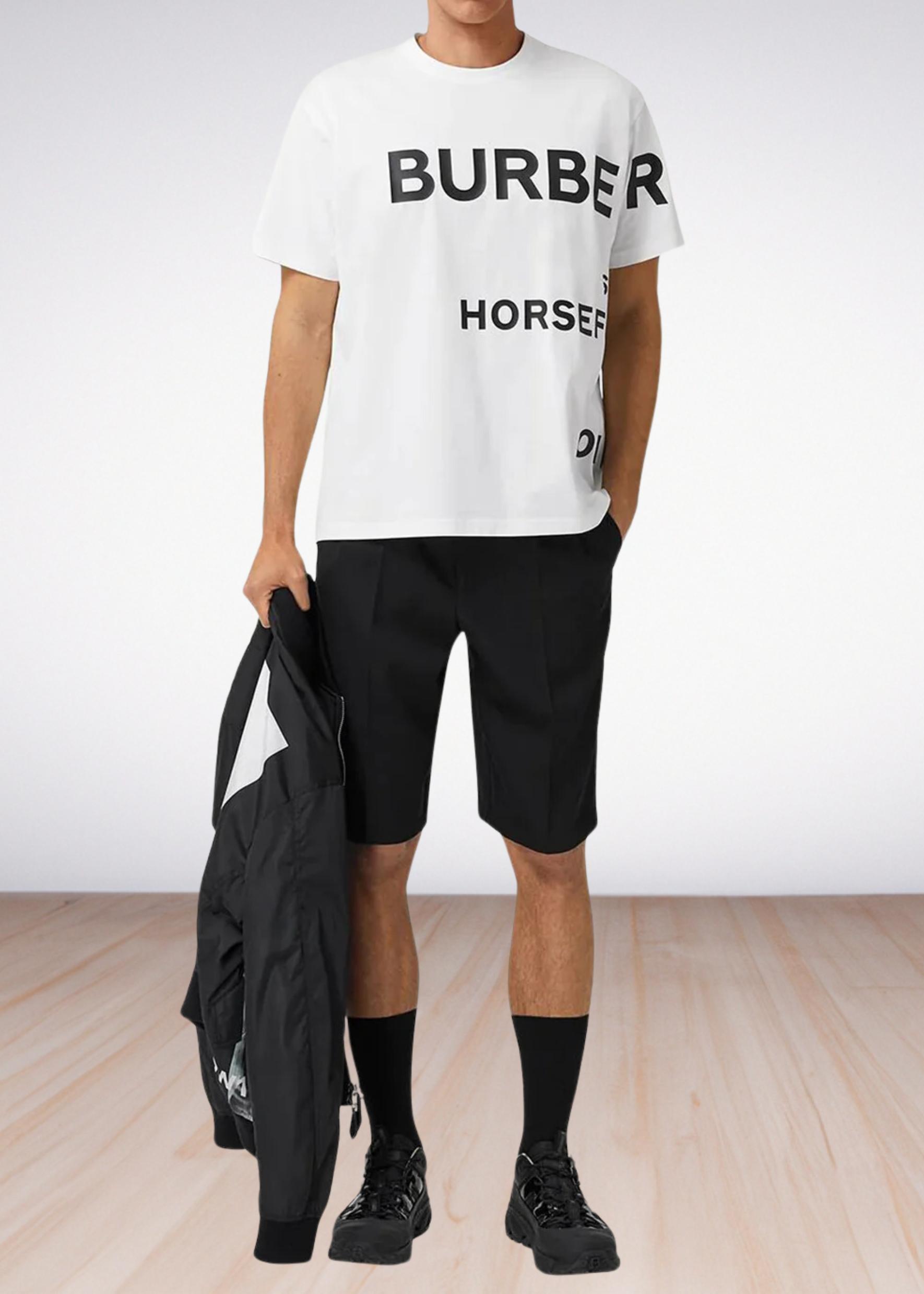 ברברי טי שירט צבע לבן Horseferry-print T-shirt