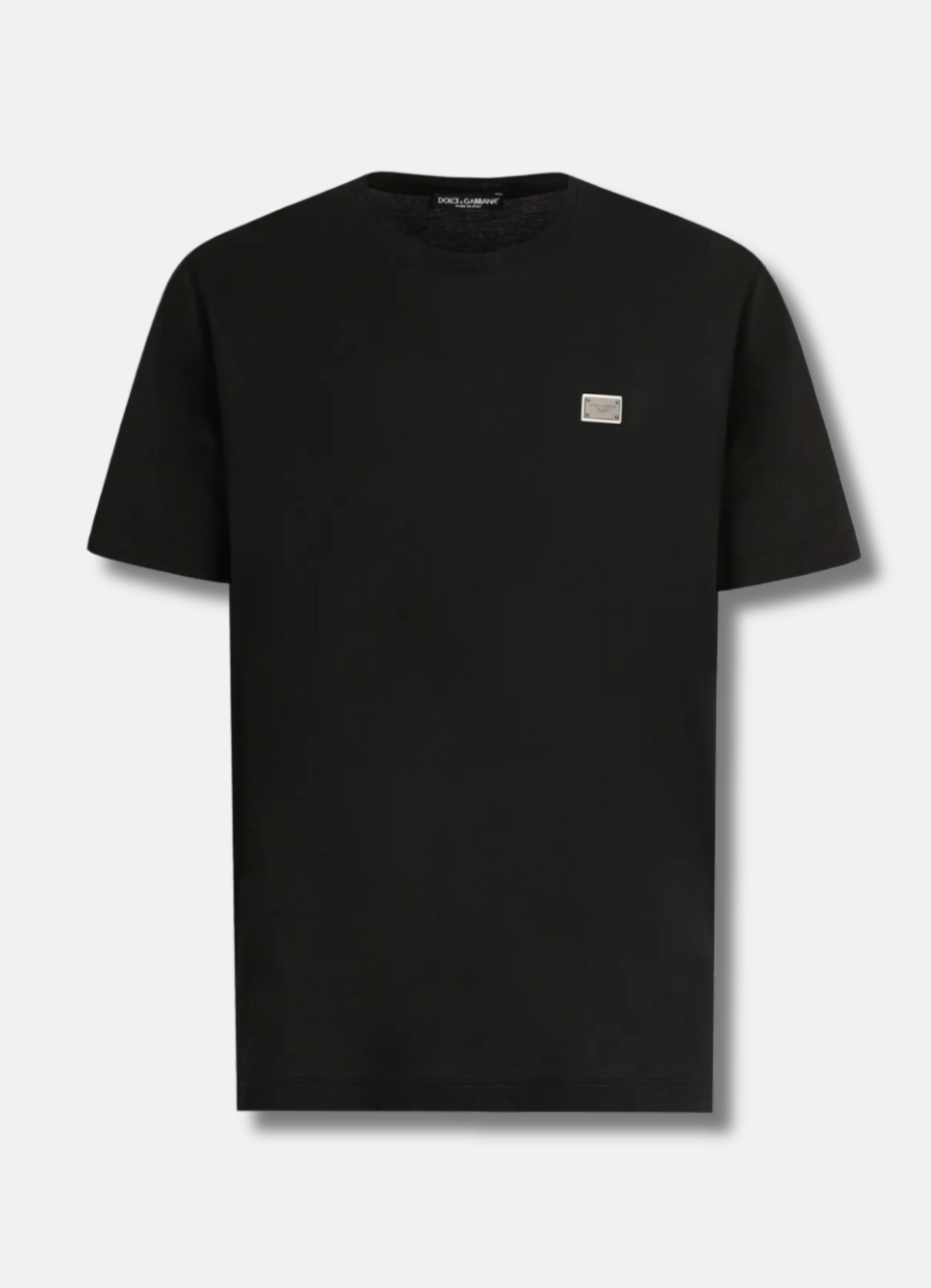 logo plakette slim fit טי שירט בצבע שחור