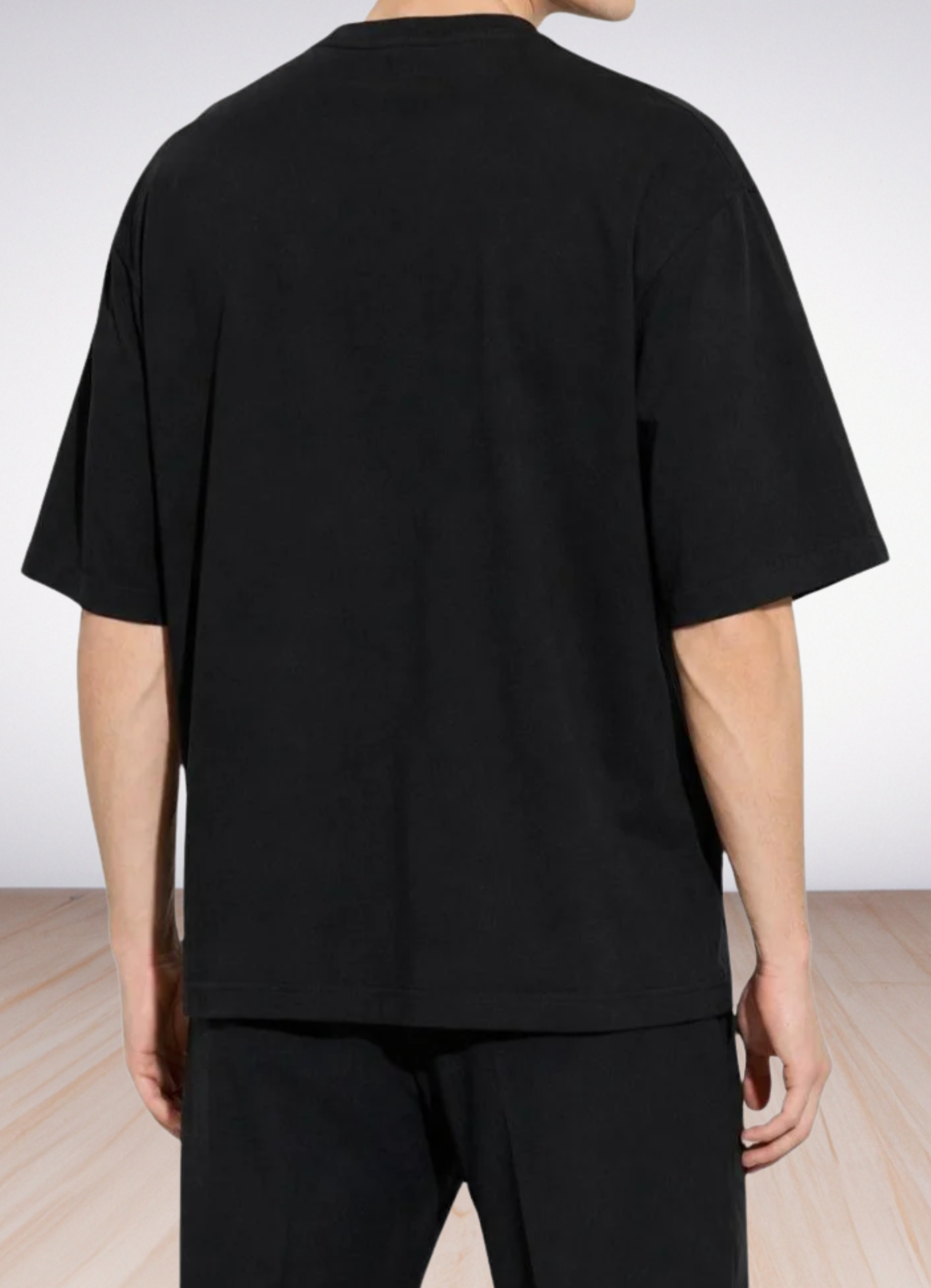 logo short-sleeve black טי שירט אובר סייז בצבע שחור