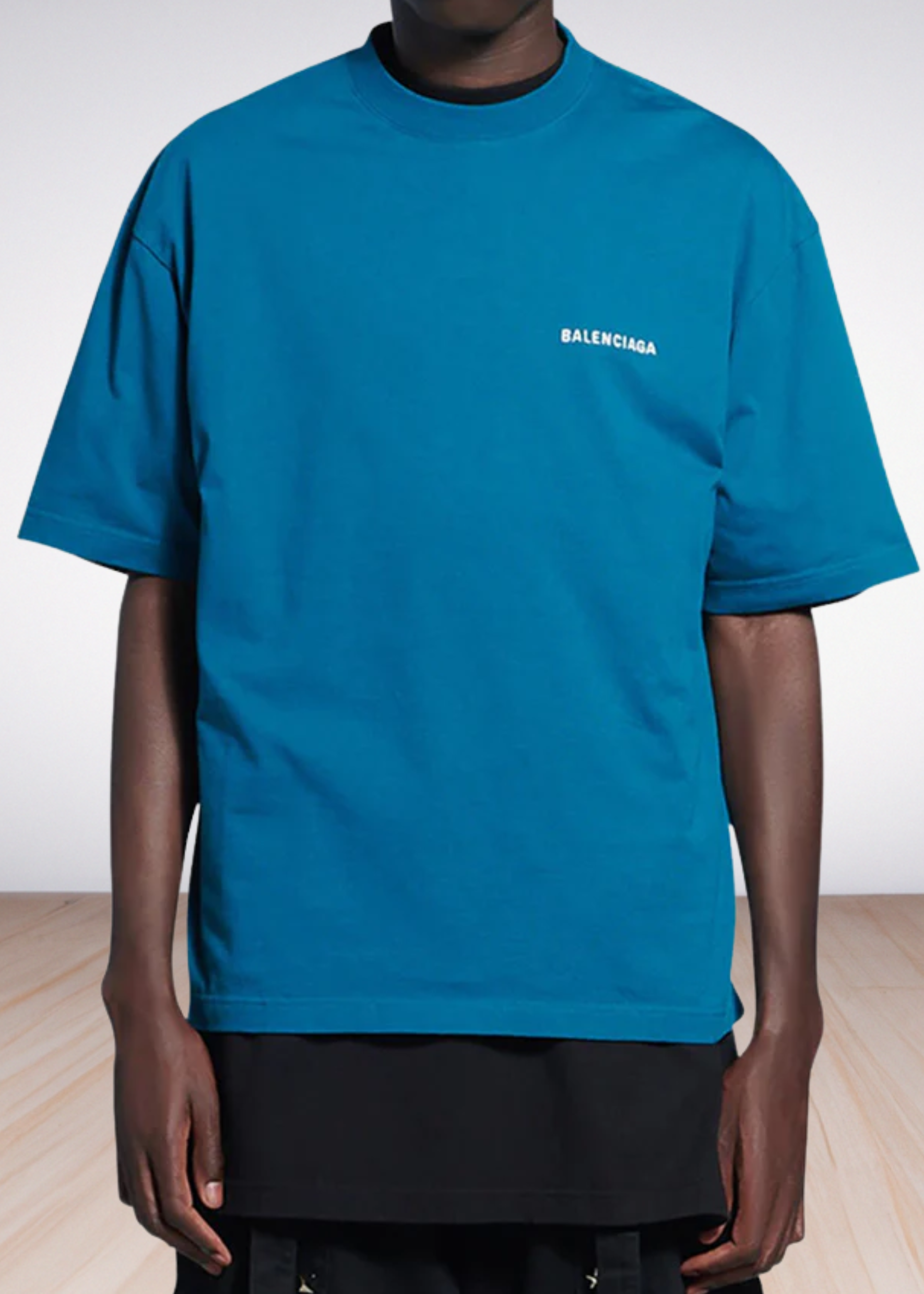 Blue logo cotton T-shirt