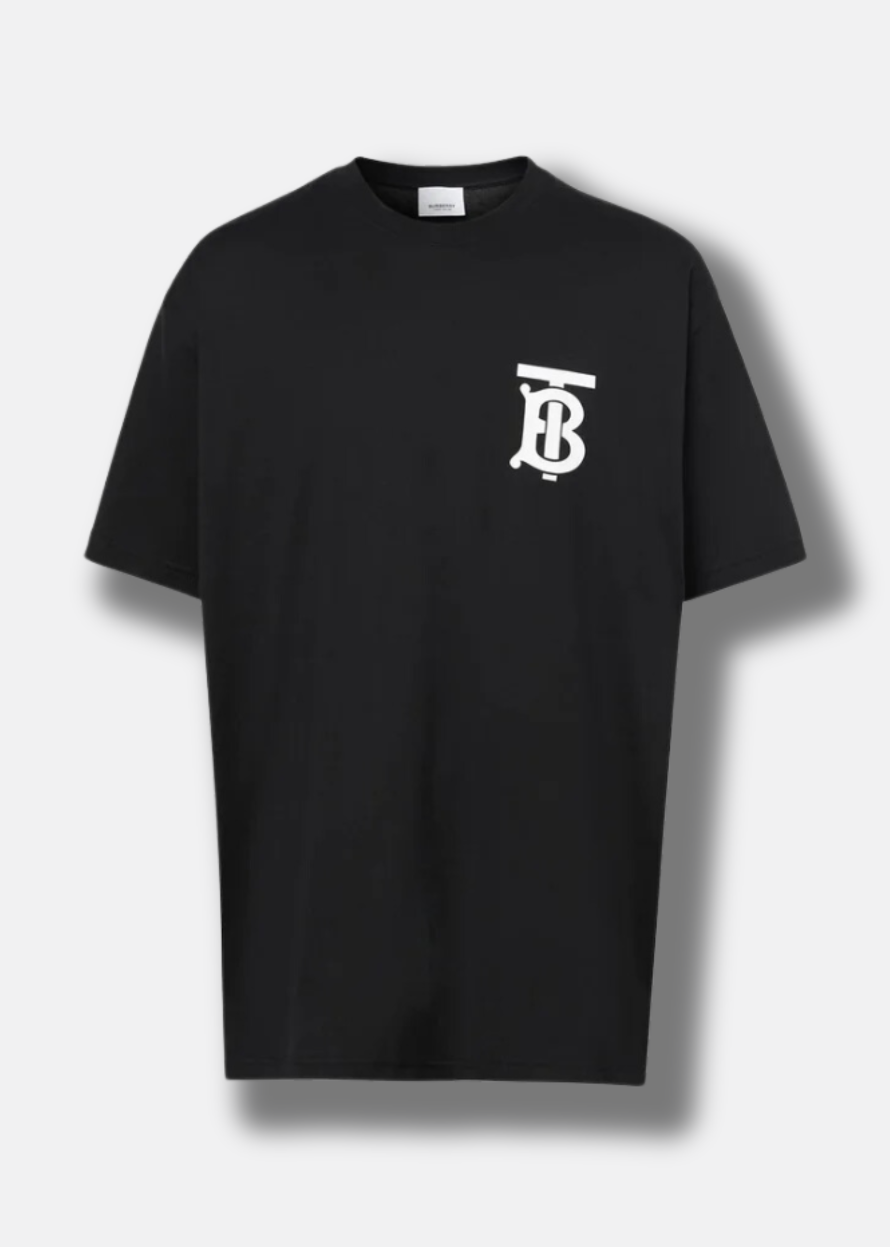 ברברי טי שירט צבע שחור Logo Print Cotton T-shirt