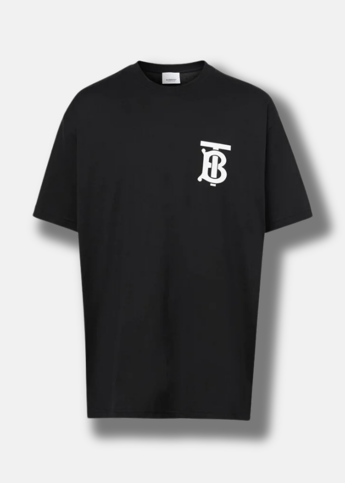 ברברי טי שירט צבע שחור Logo Print Cotton T-shirt