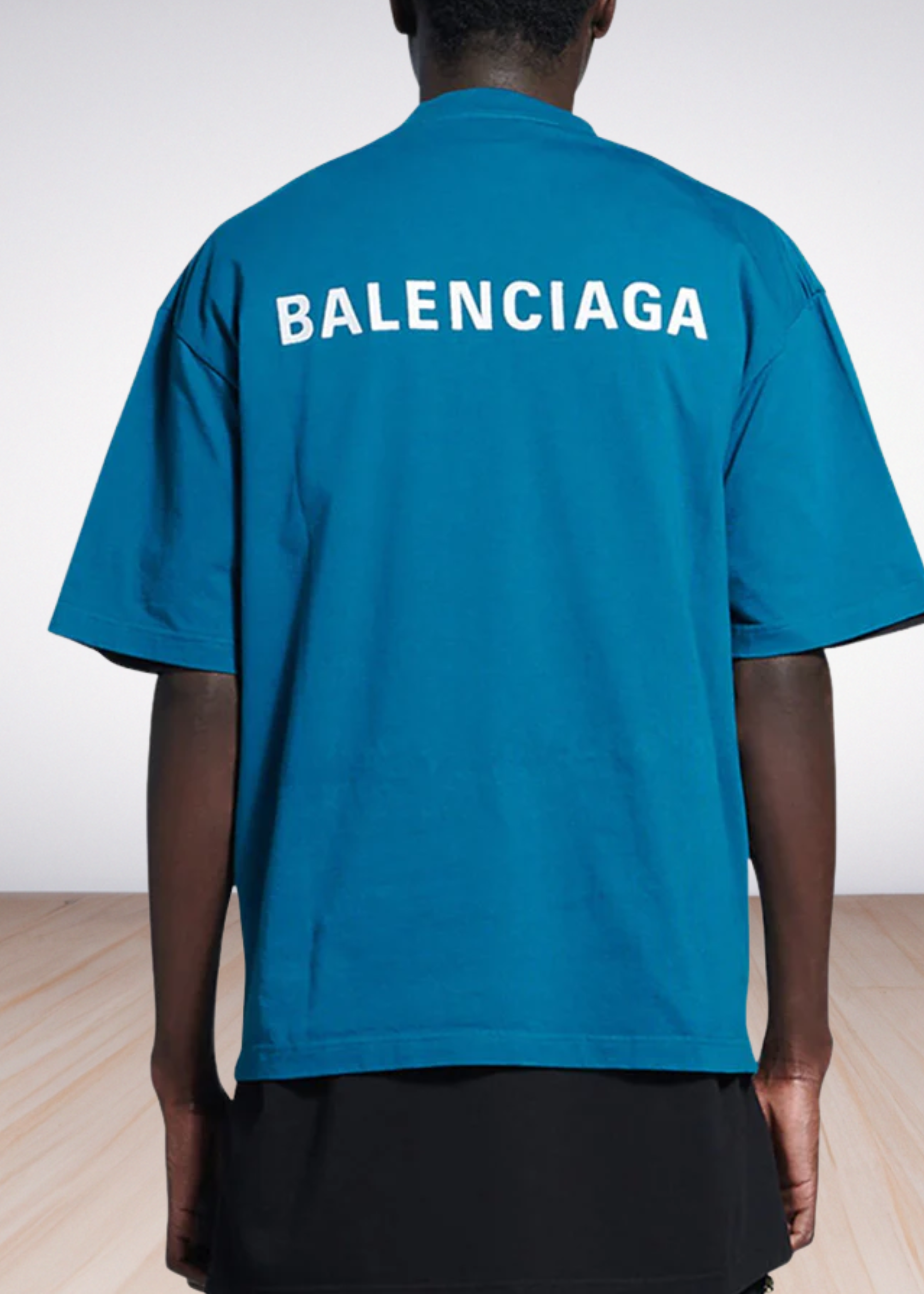 Blue logo cotton T-shirt