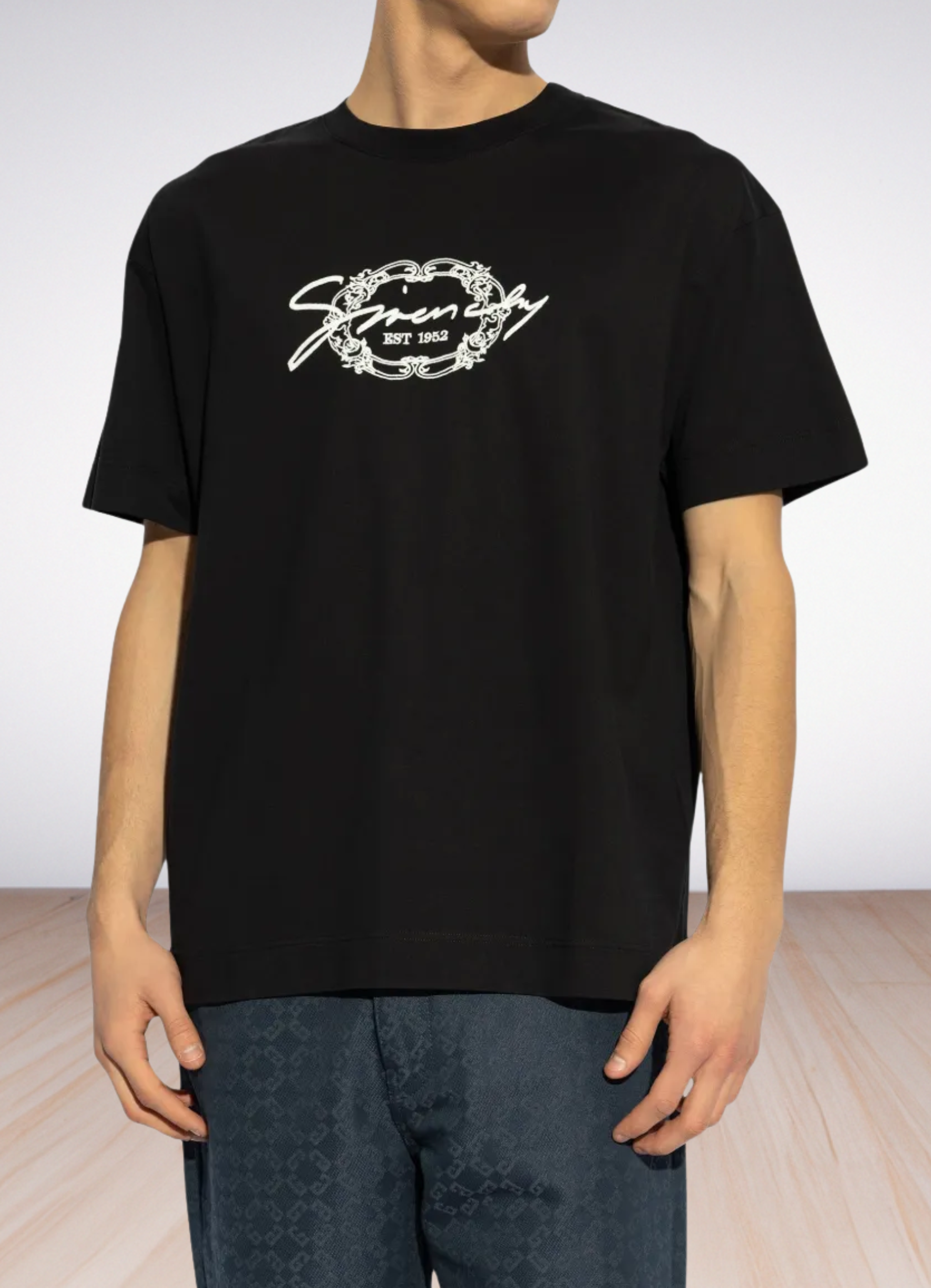 Medallion logo cotton T-shirt טי שירט אובר סייז צבע שחור