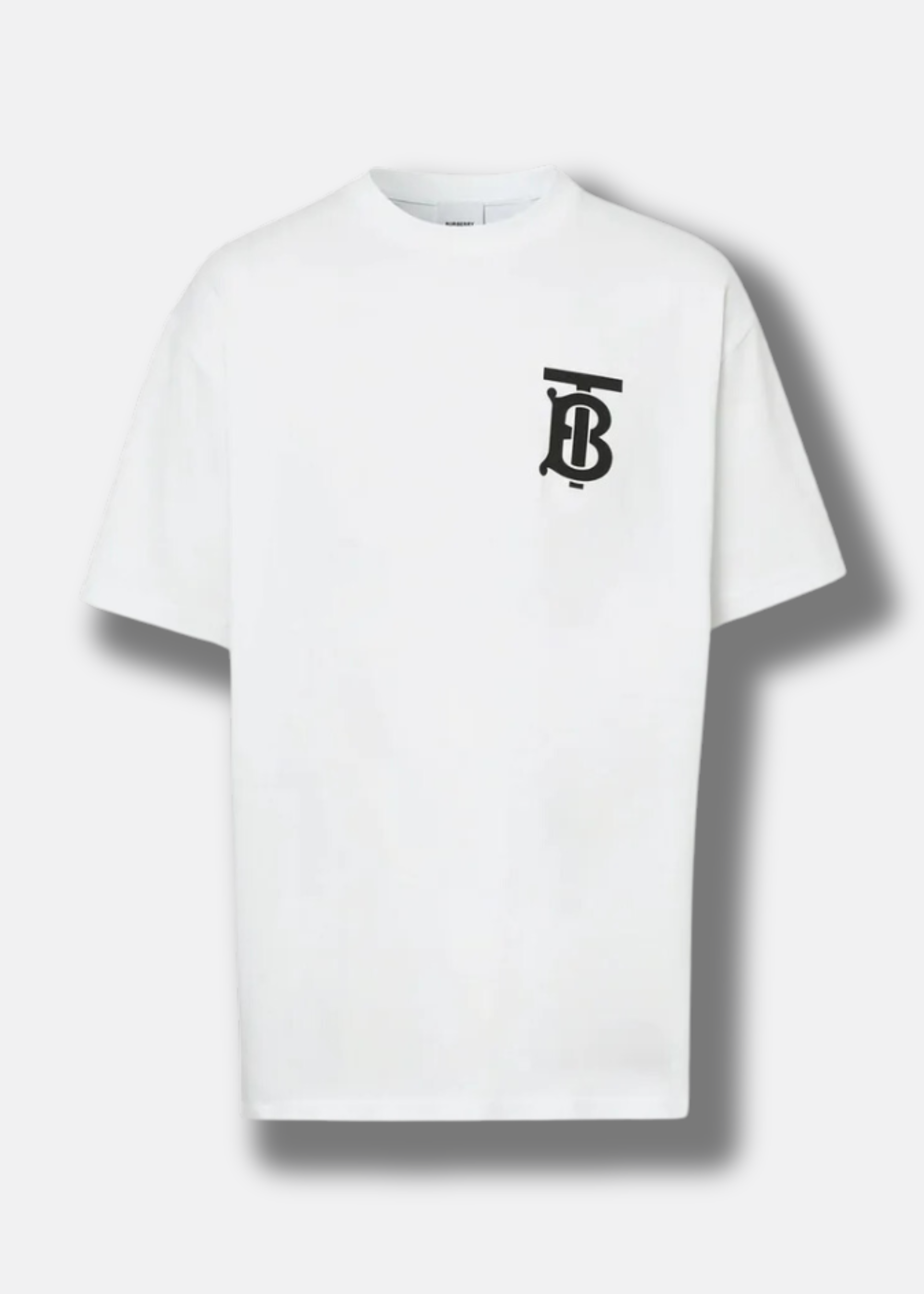 ברברי טי שירט צבע לבן Logo Print Cotton T-shirt