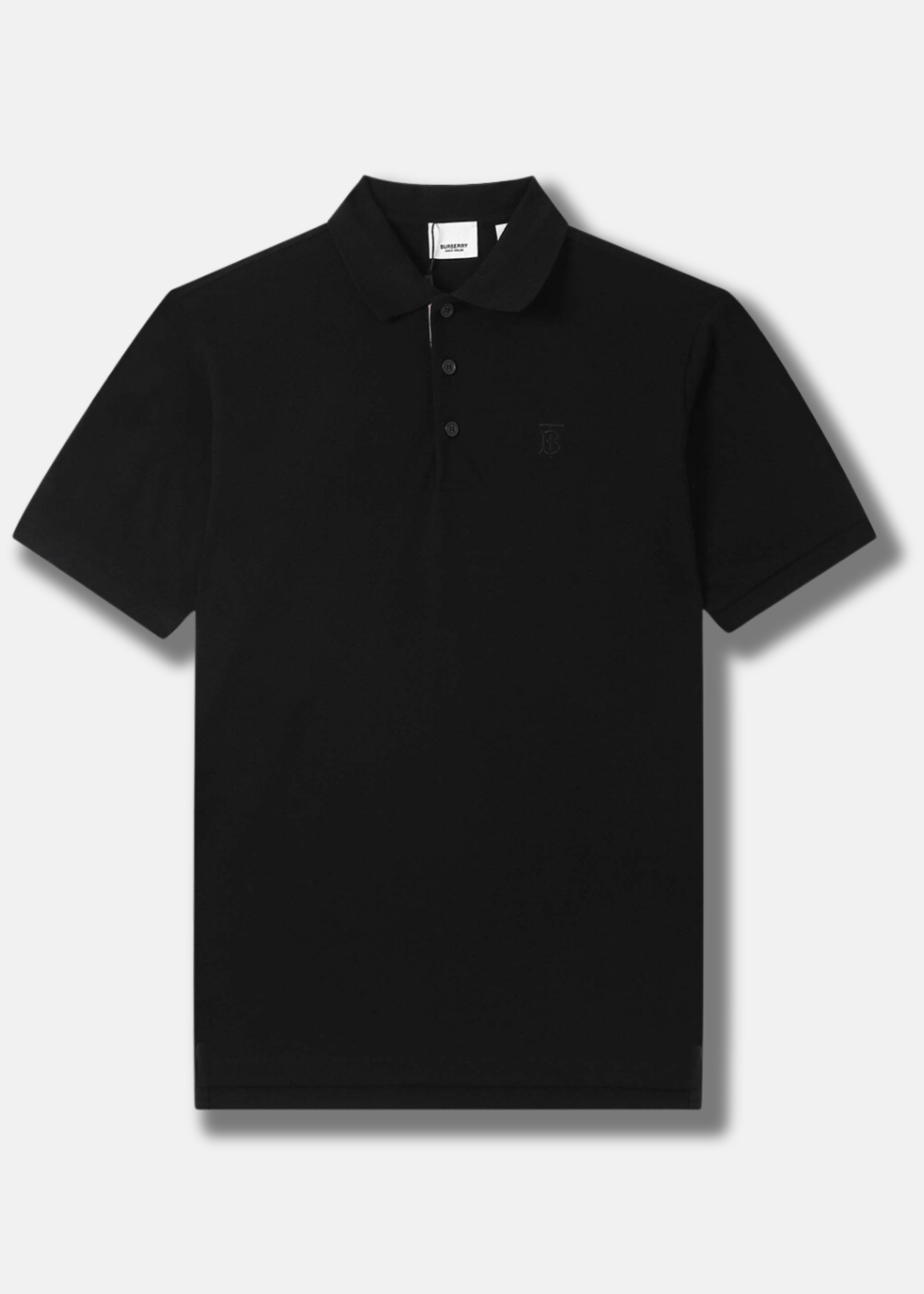 ברברי פולו צבע שחור Logo EmbroideryCotton Polo