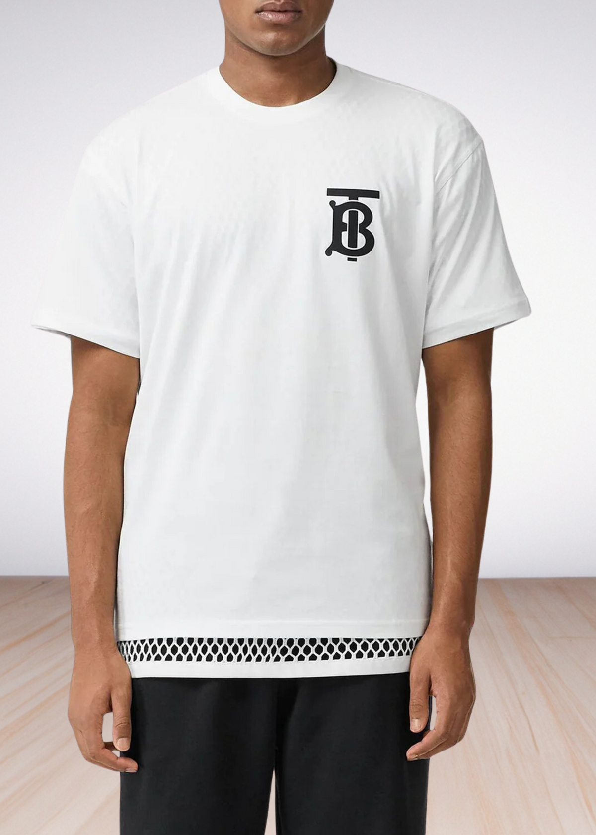 ברברי טי שירט צבע לבן Logo Print Cotton T-shirt