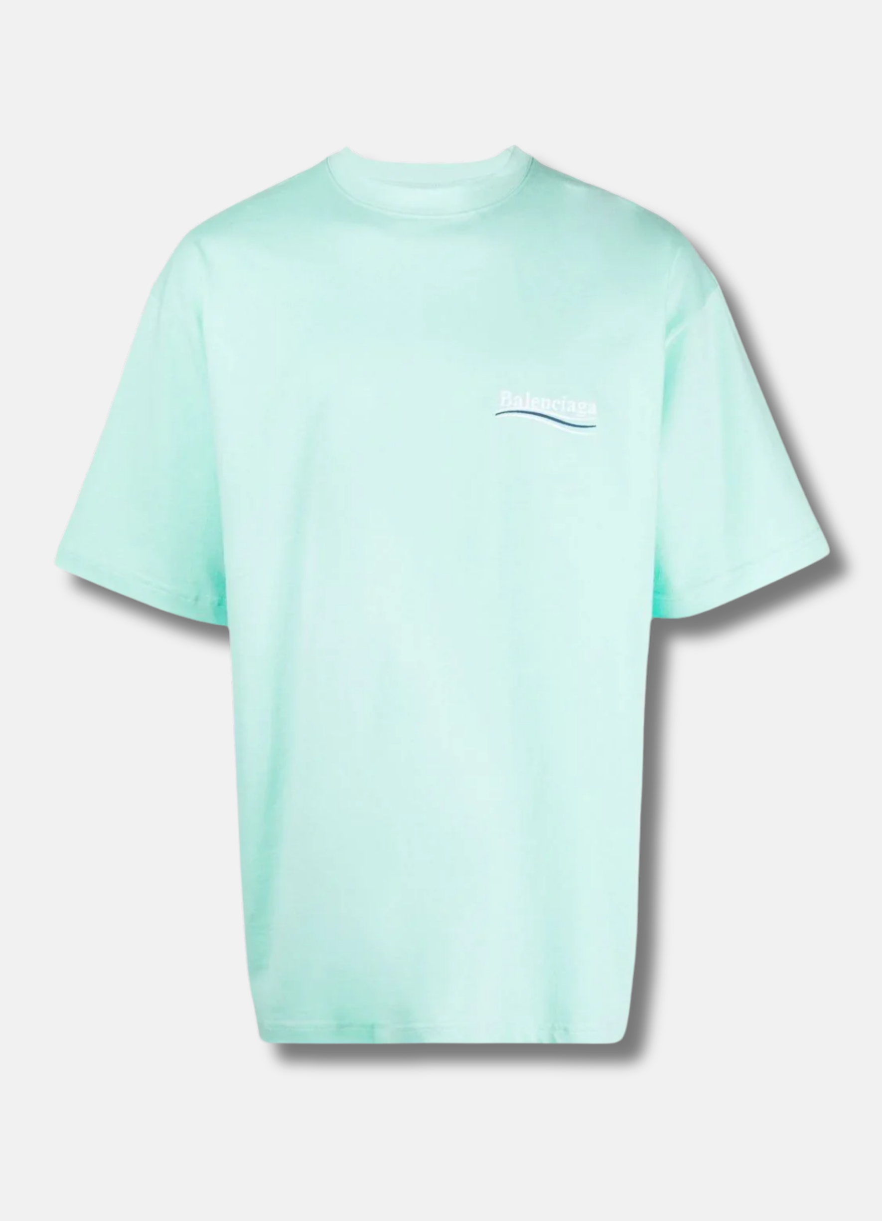 Political Logo Oversized T-Shirt Mint Blue