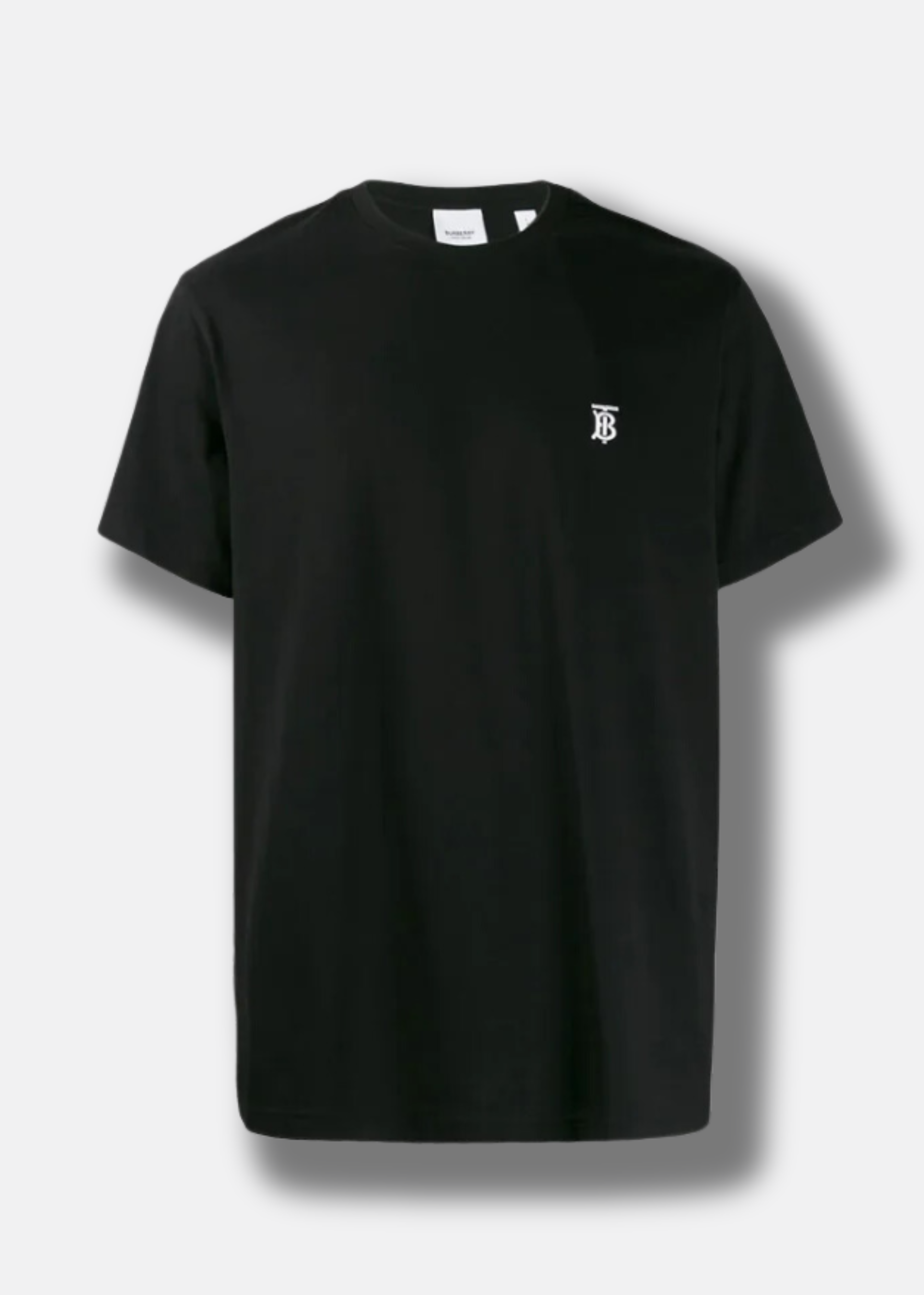 ברברי טי שירט צבע שחור Logo embroidered Cotton T-shirt