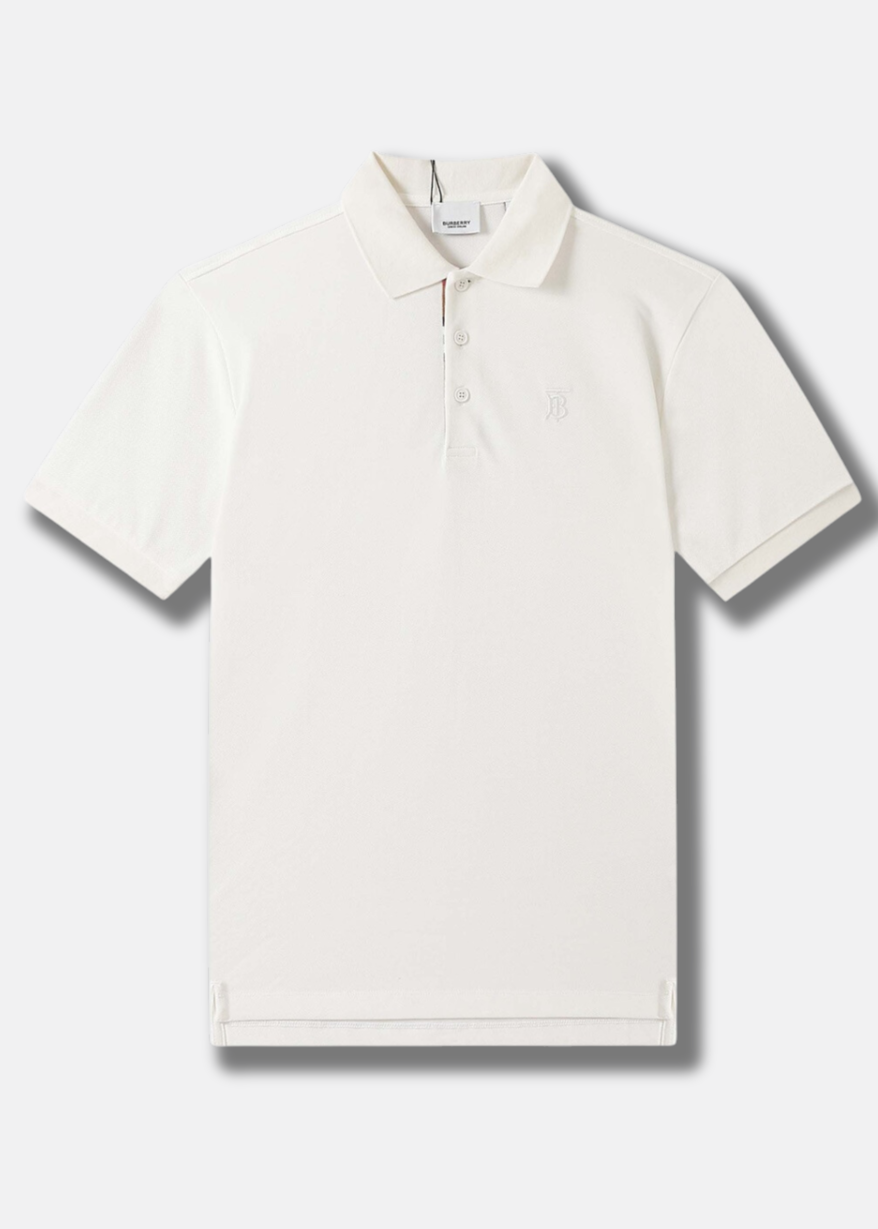 ברברי פולו צבע לבן Logo EmbroideryCotton Polo