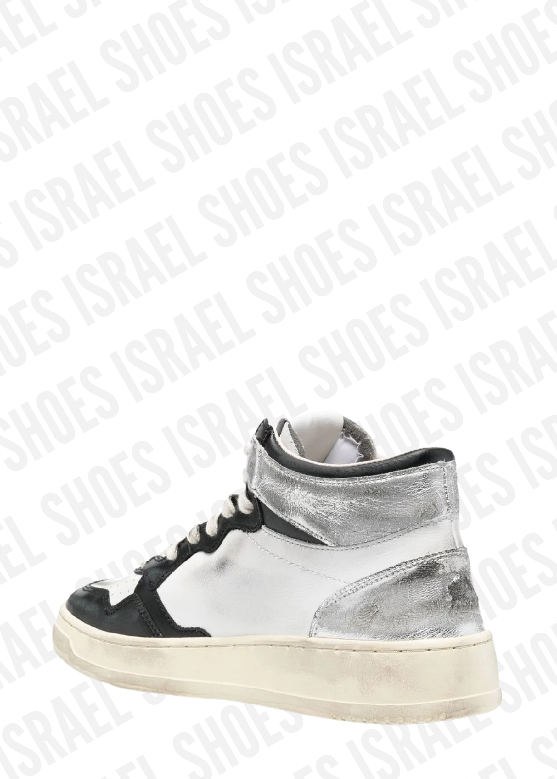 distressed high-top sneakers
