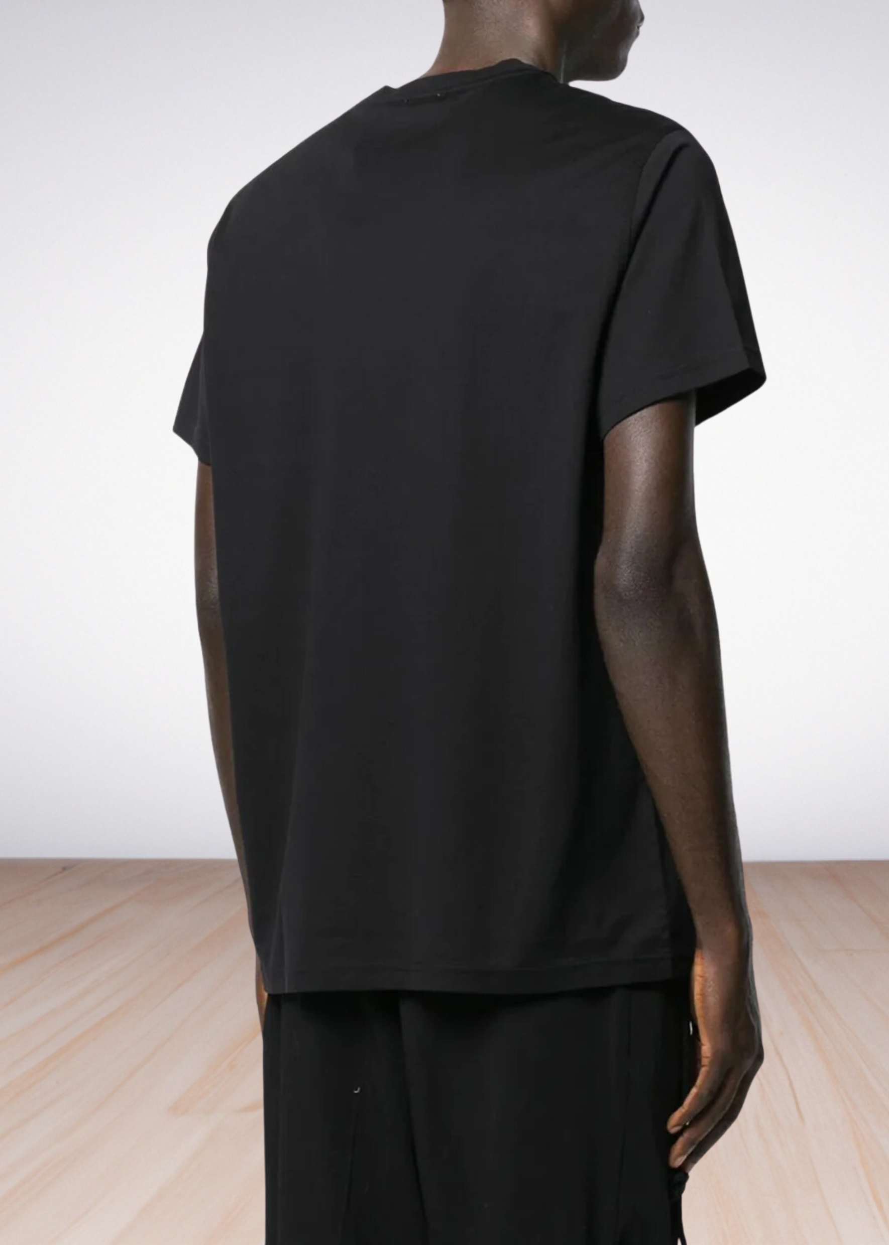 ברברי טי שירט צבע שחור Logo embroidered Cotton T-shirt