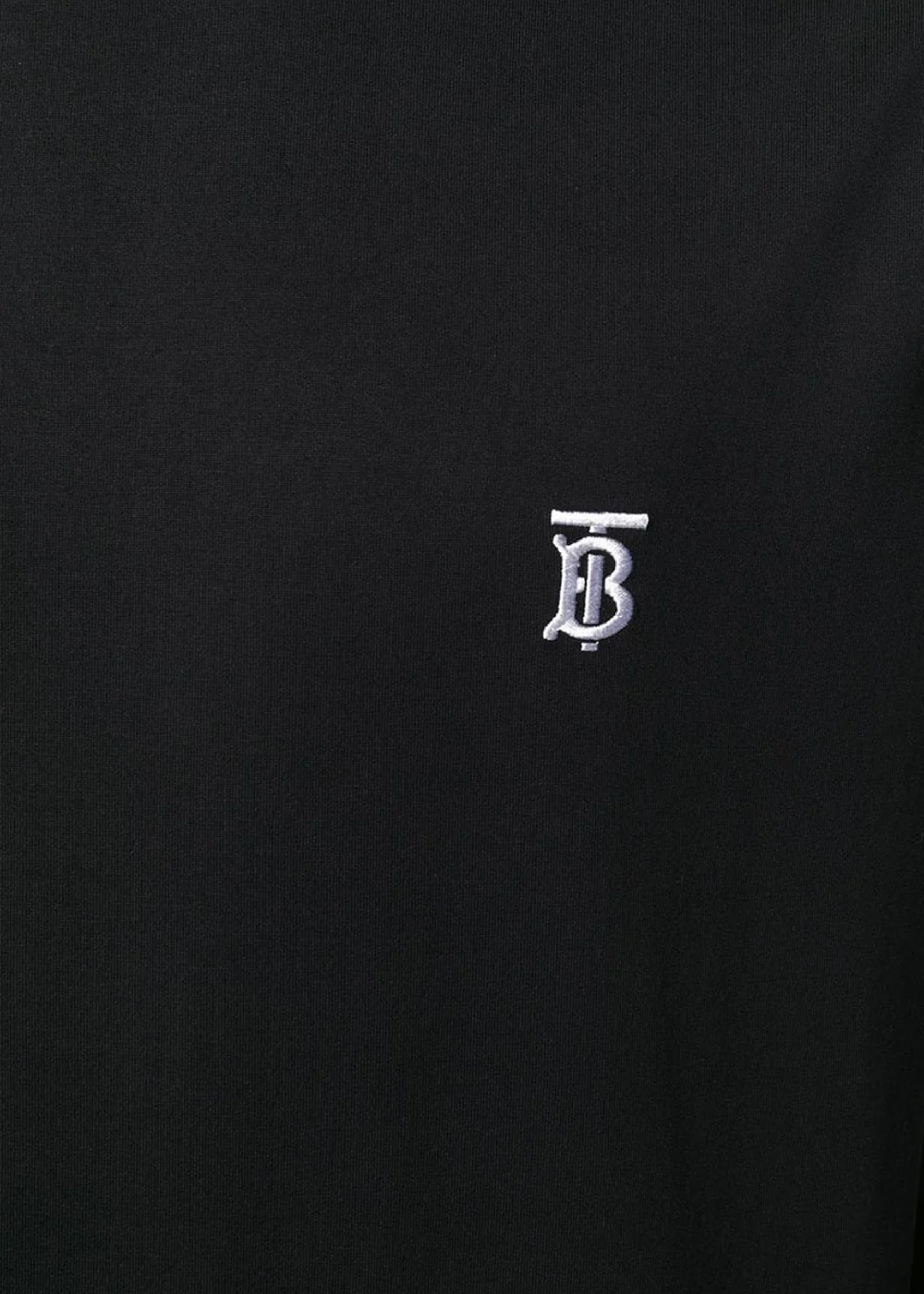 ברברי טי שירט צבע שחור Logo embroidered Cotton T-shirt