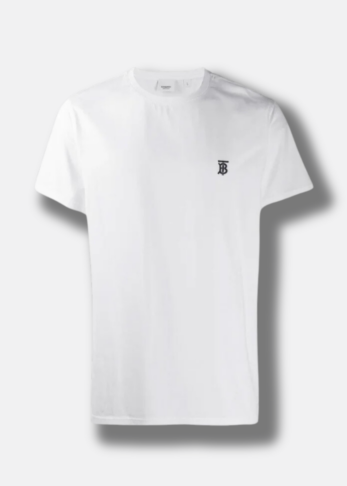 ברברי טי שירט צבע לבן Logo embroidered Cotton T-shirt