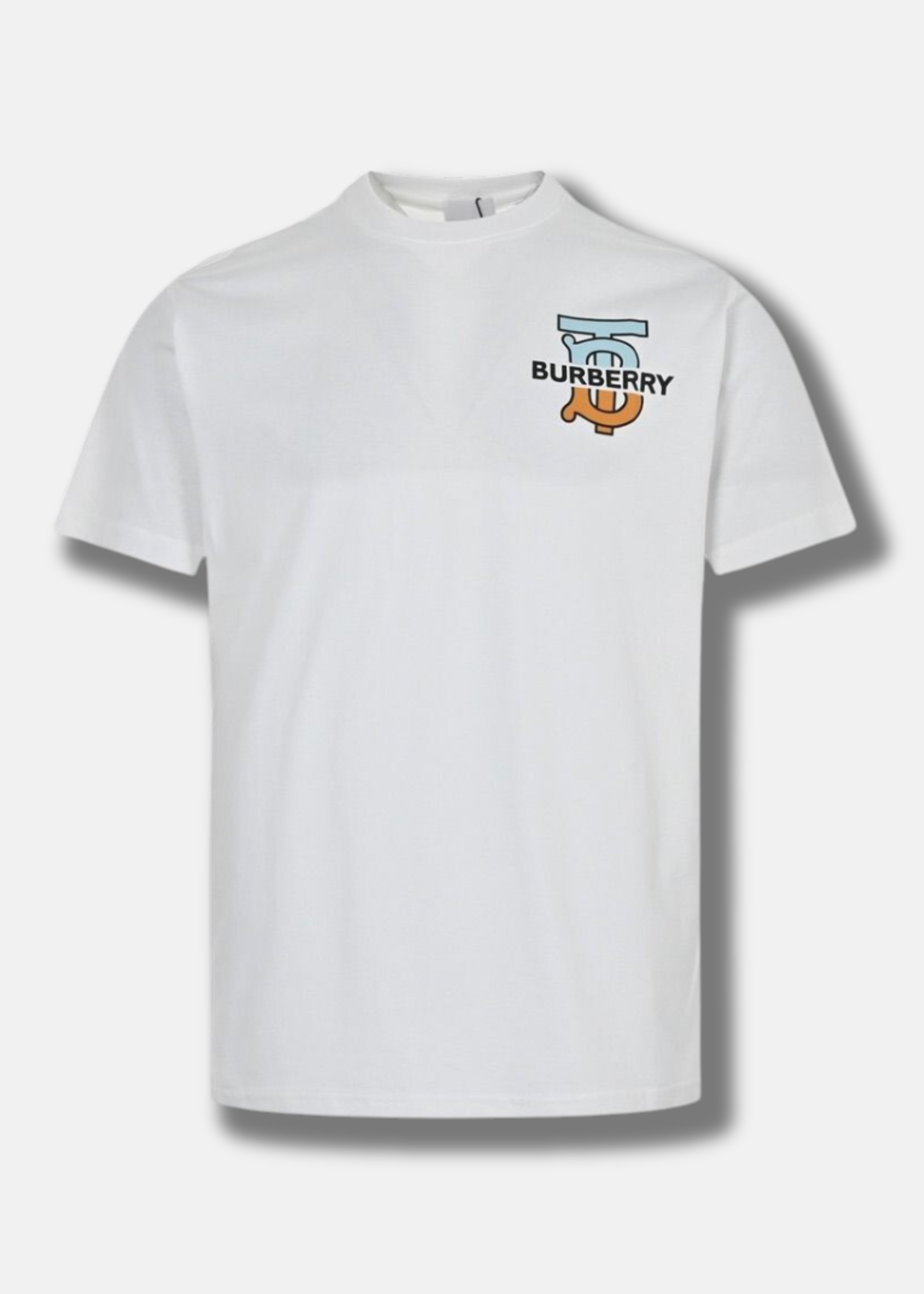 ברברי טי שירט צבע לבן Logo Printed Crewneck T-Shirt