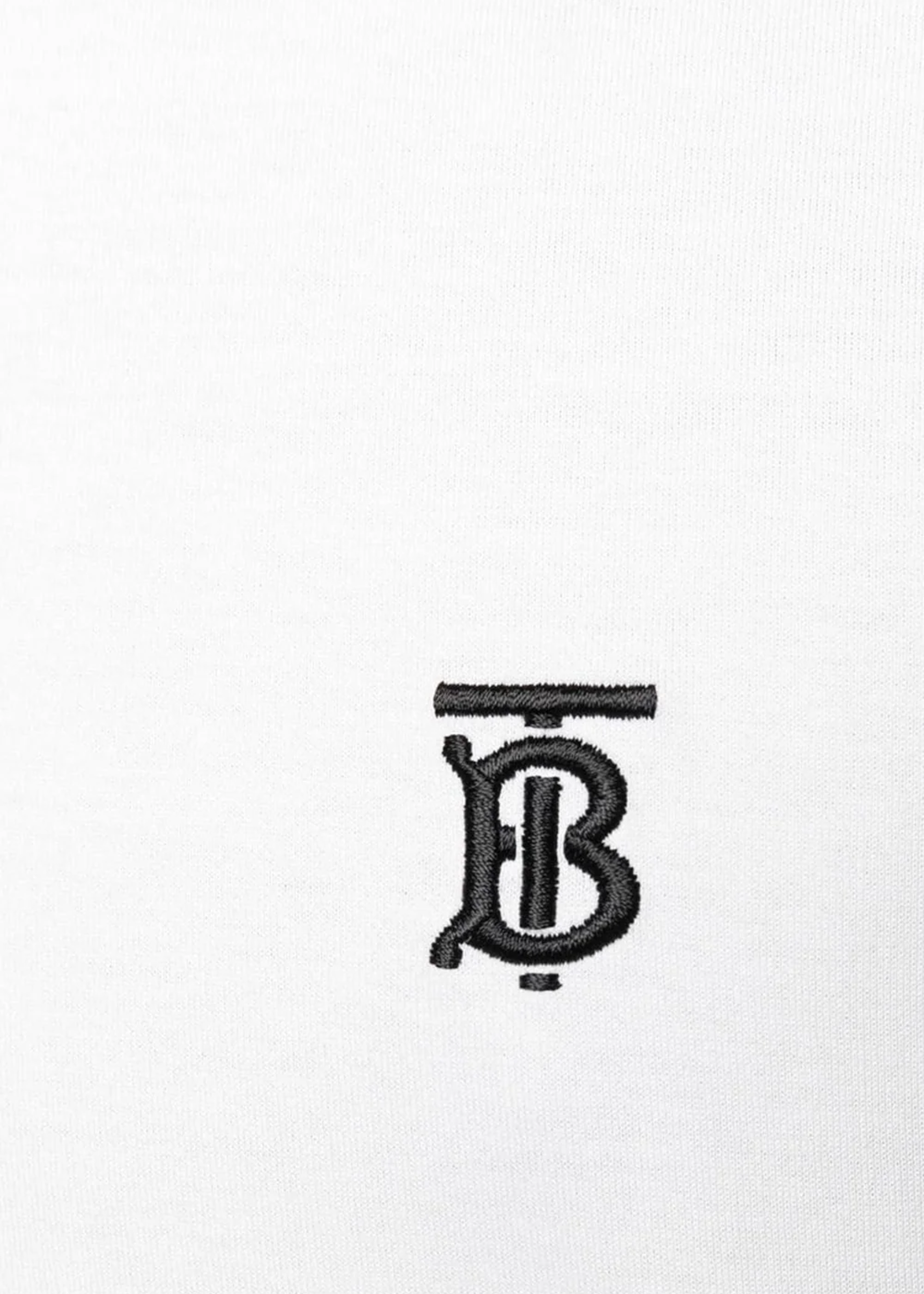 ברברי טי שירט צבע לבן Logo embroidered Cotton T-shirt