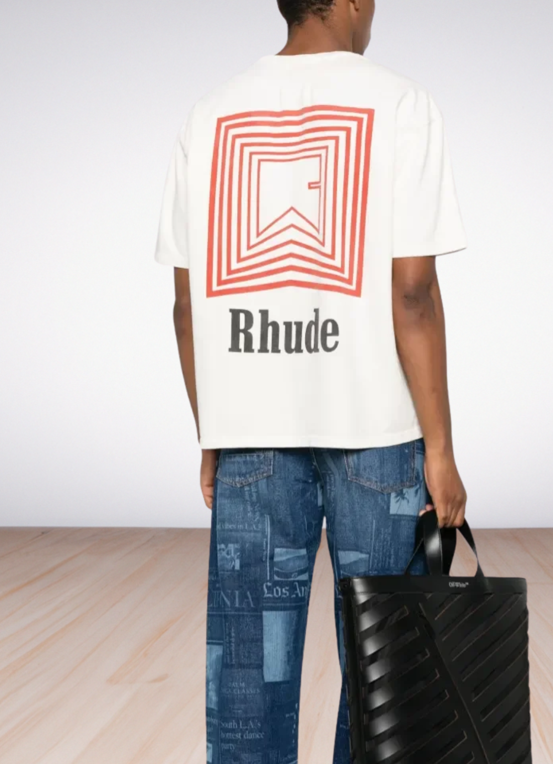 Logo Print T shirt טי שירט אובר סייז צבע לבן