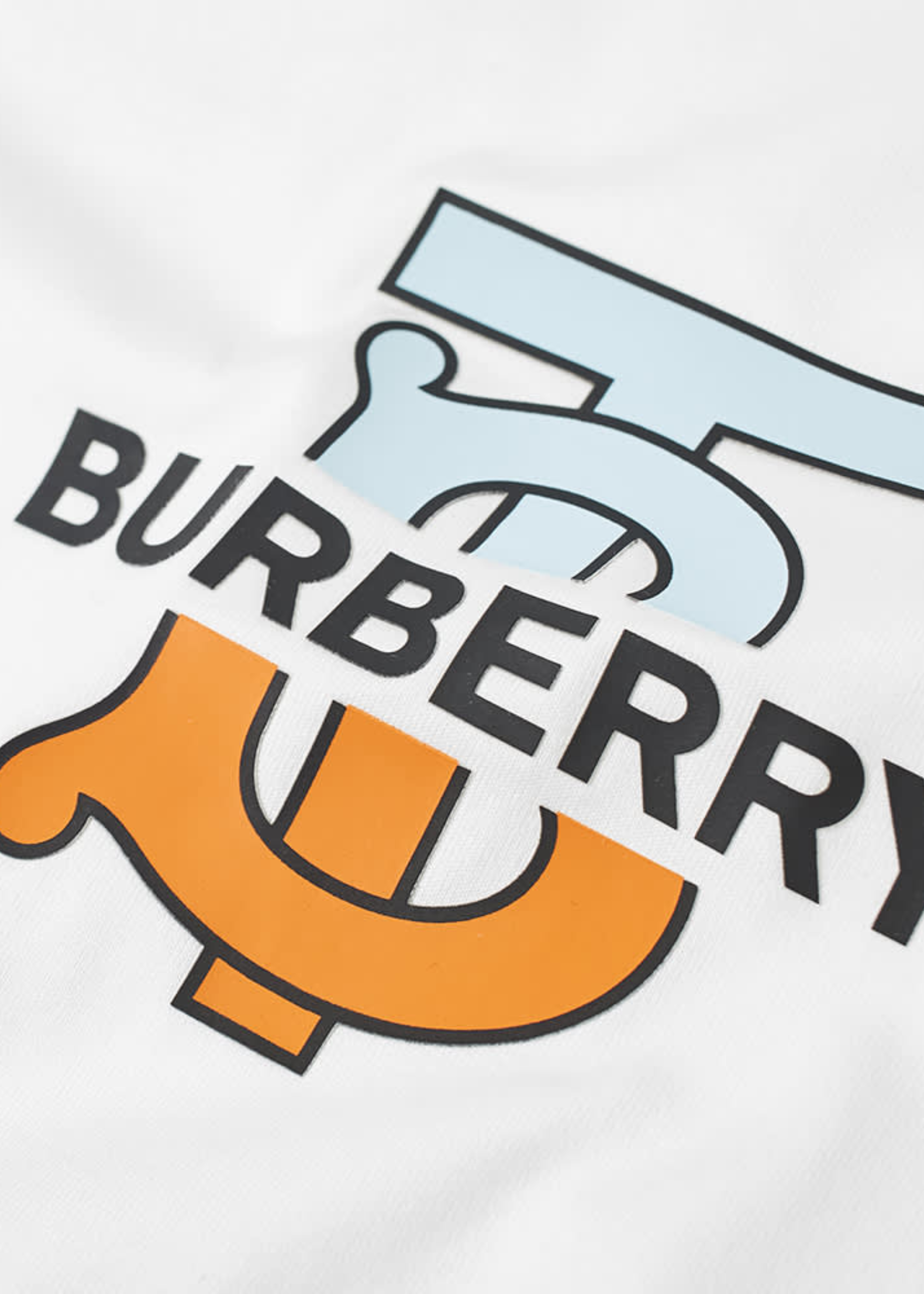 ברברי טי שירט צבע לבן Logo Printed Crewneck T-Shirt