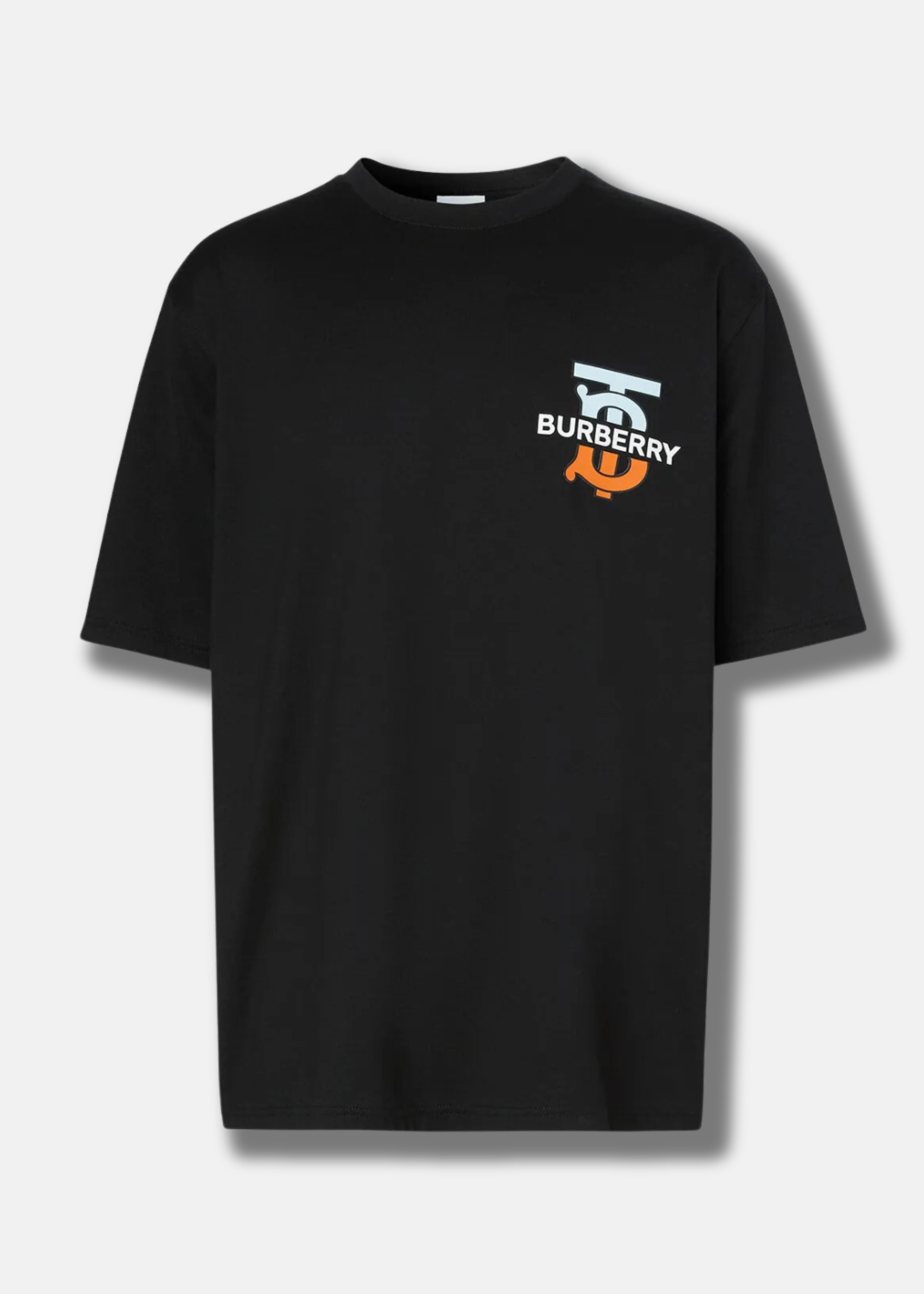 ברברי טי שירט צבע שחור Logo Printed Crewneck T-Shirt