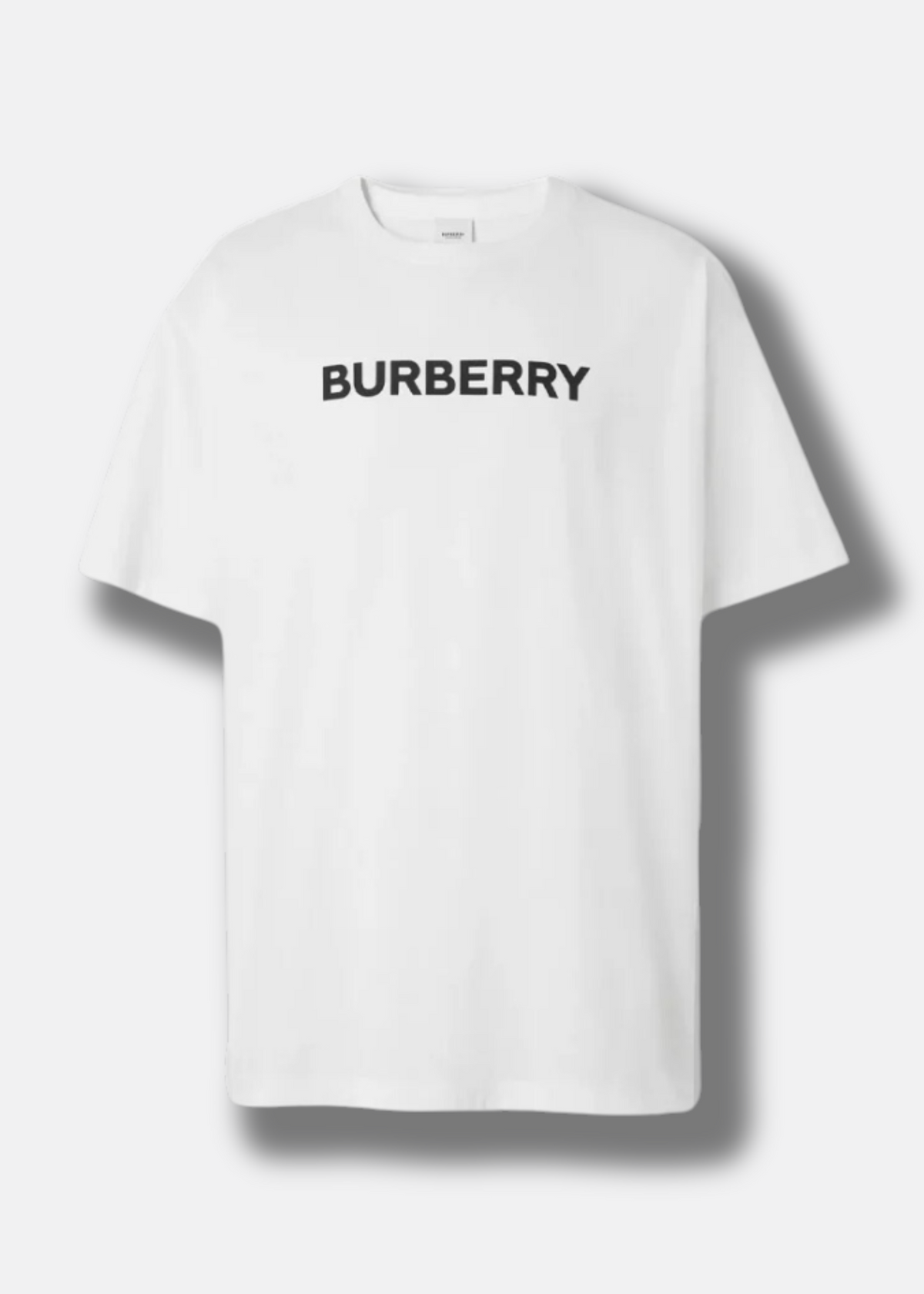 ברברי טי שירט צבע לבן Logo Print Cotton Oversized T-shirt