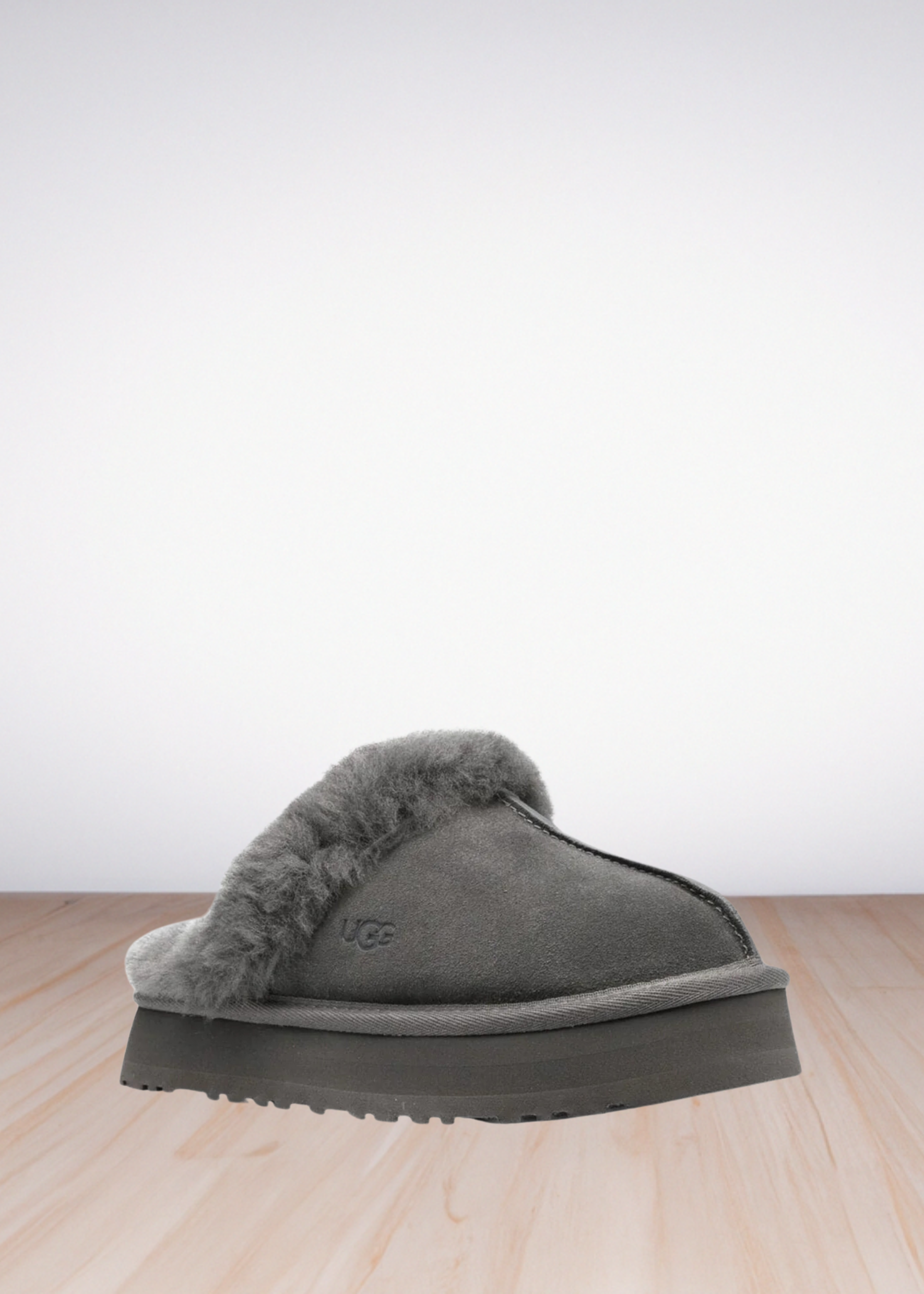 Disquette shearling platform slippers