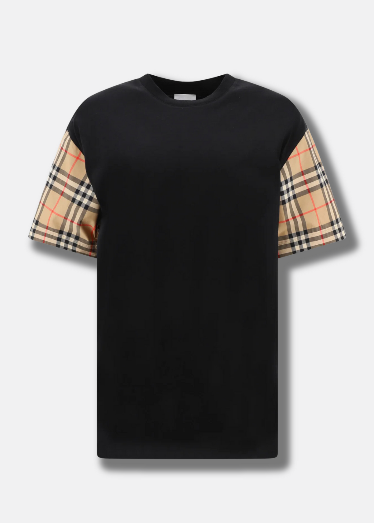 ברברי טי שירט צבע שחור Vintage Check Cotton T Shirt