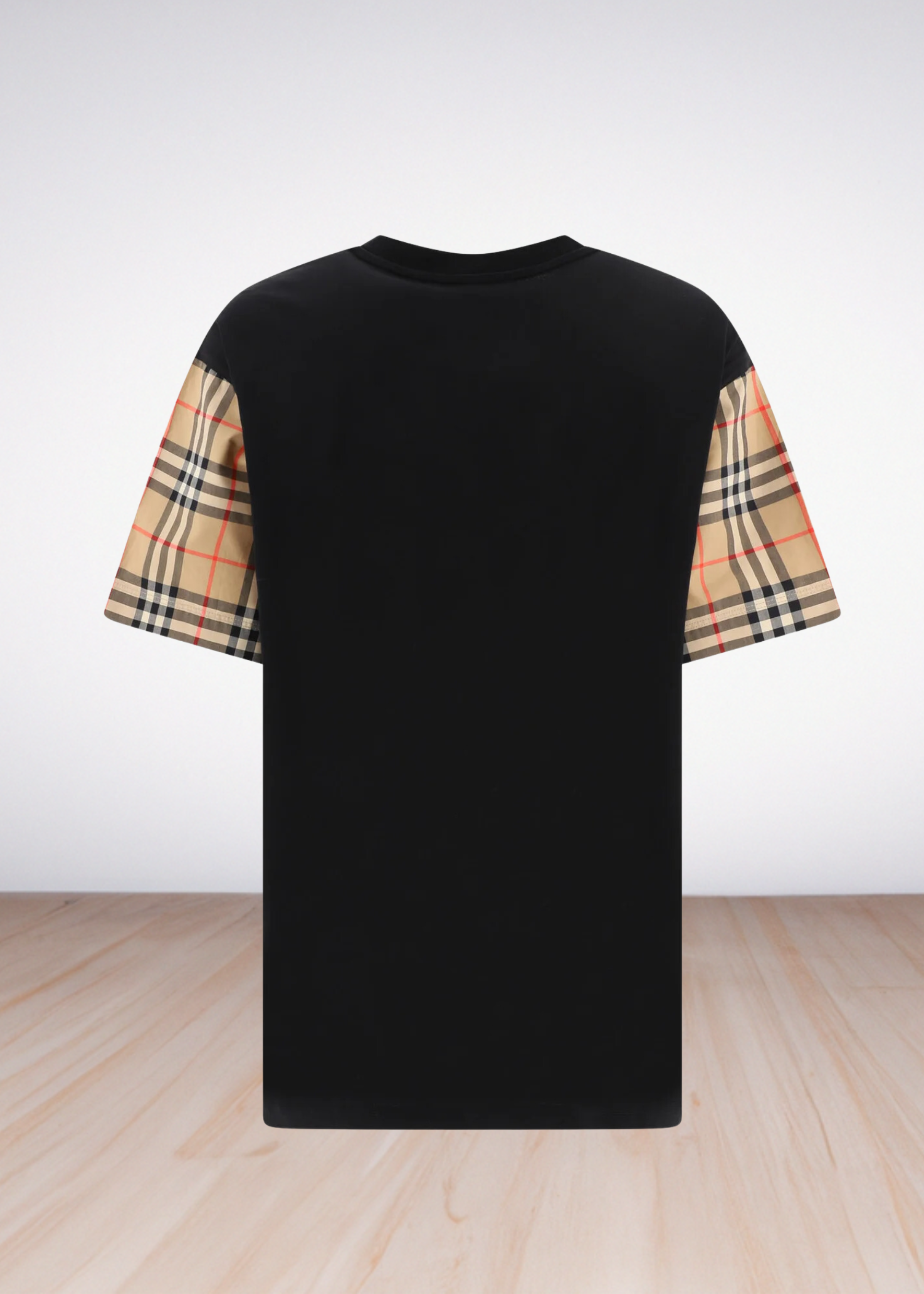 ברברי טי שירט צבע שחור Vintage Check Cotton T Shirt