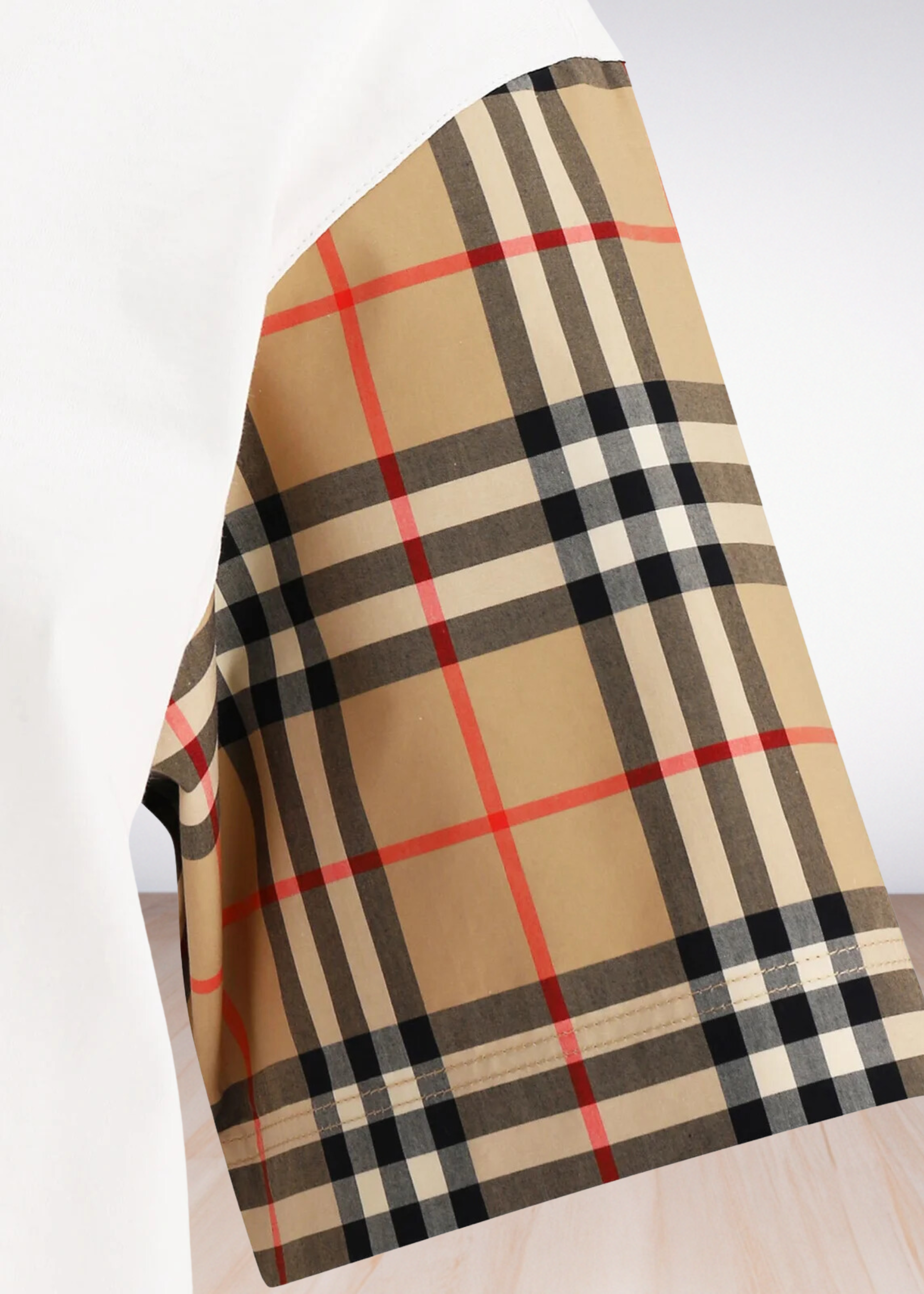 ברברי טי שירט צבע לבן Vintage Check Cotton T Shirt