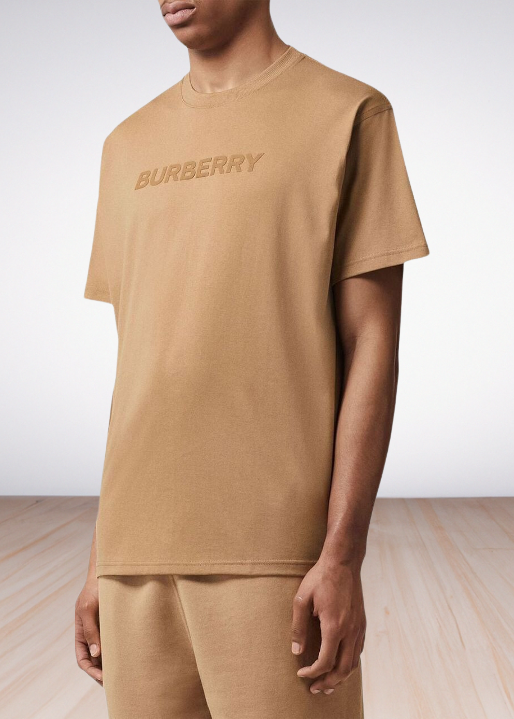 ברברי טי שירט צבע חום Logo Print Cotton Oversized T-shirt