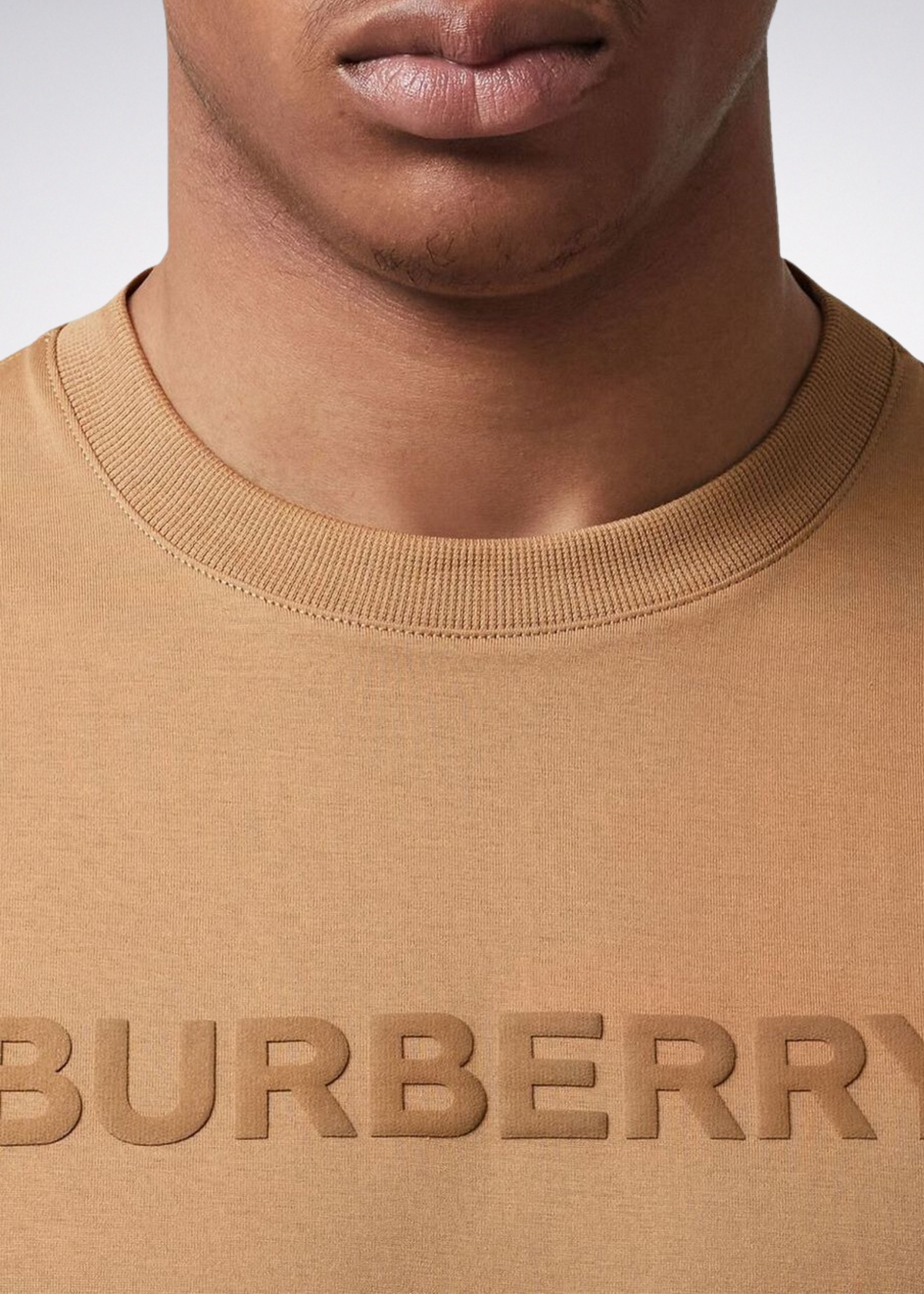 ברברי טי שירט צבע חום Logo Print Cotton Oversized T-shirt