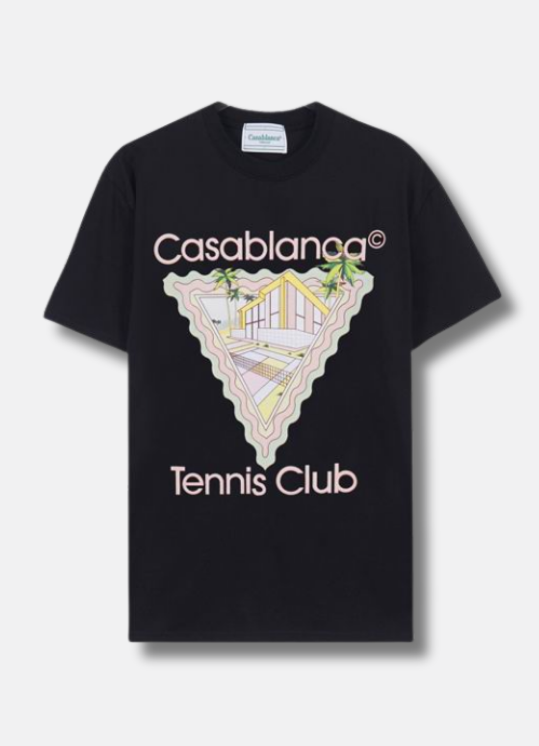 Logo Print tennis Club T shirt Black