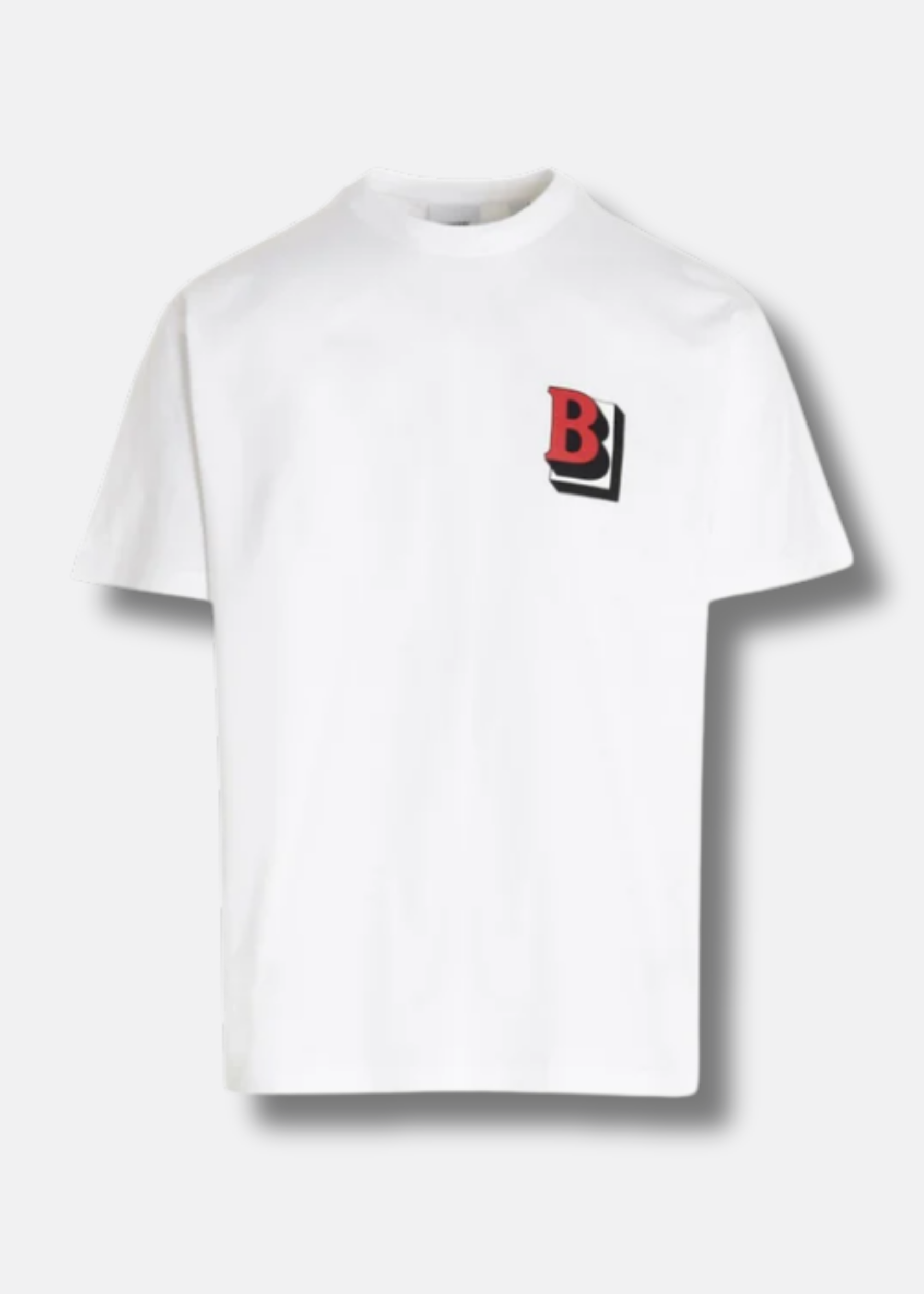טי שירט צבע לבן Check Tape T-Shirt