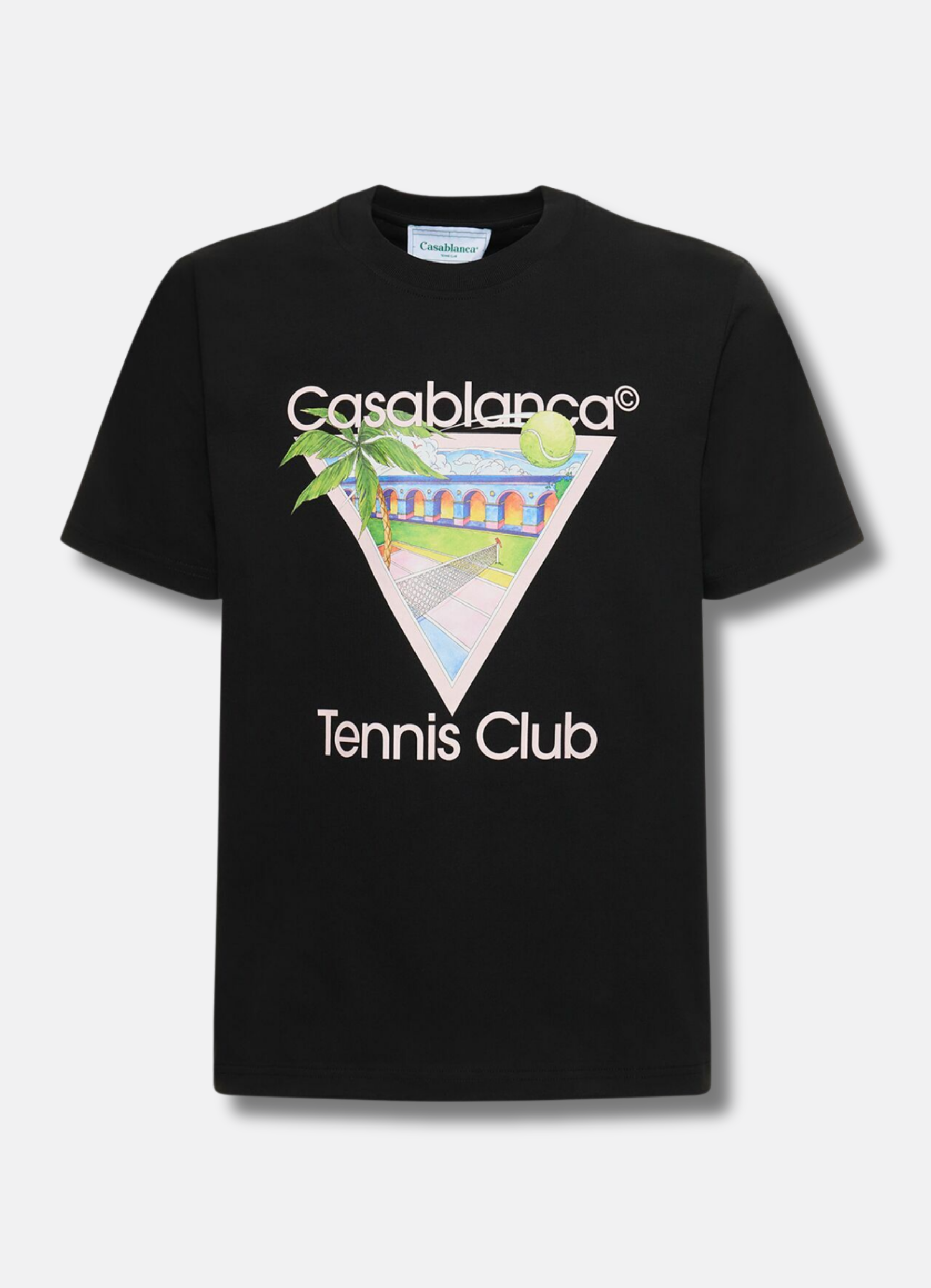 Logo Print tennis Club T shirt Black