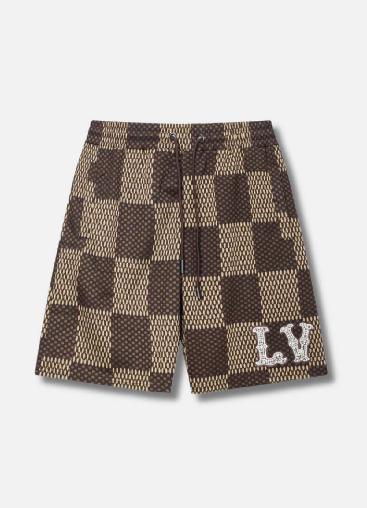 Logo Print Track Shorts Brown