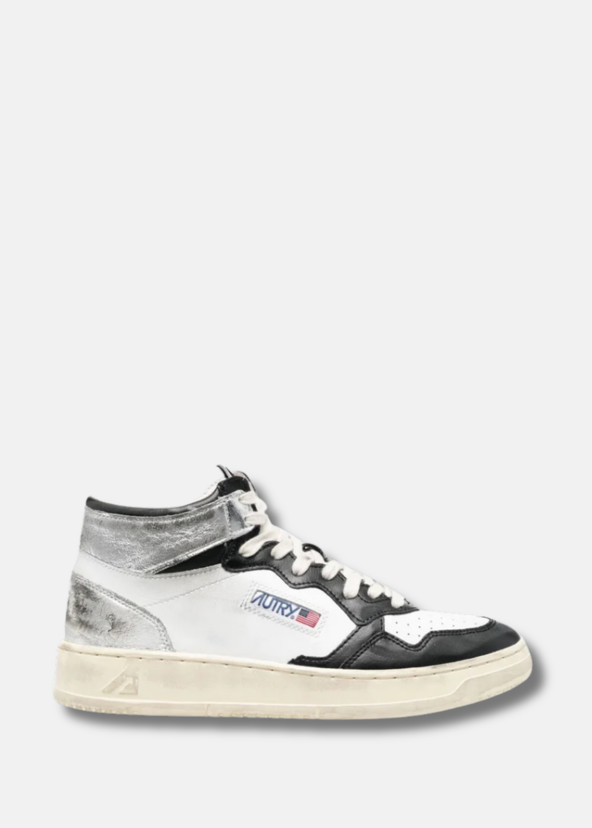 distressed high-top sneakers