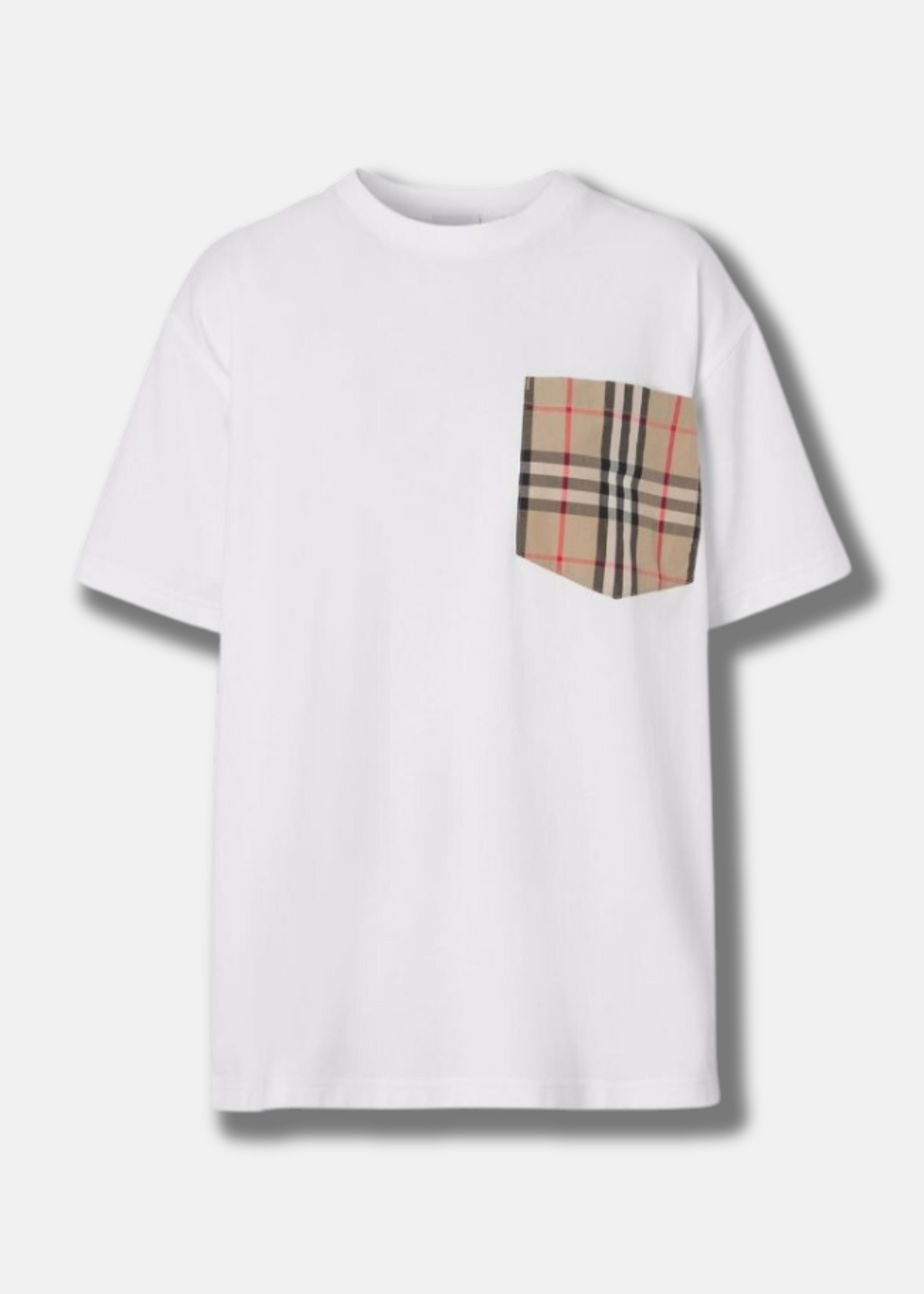 ברברי טי שירט צבע לבן Carrick Check Printed Crewneck T-Shirt