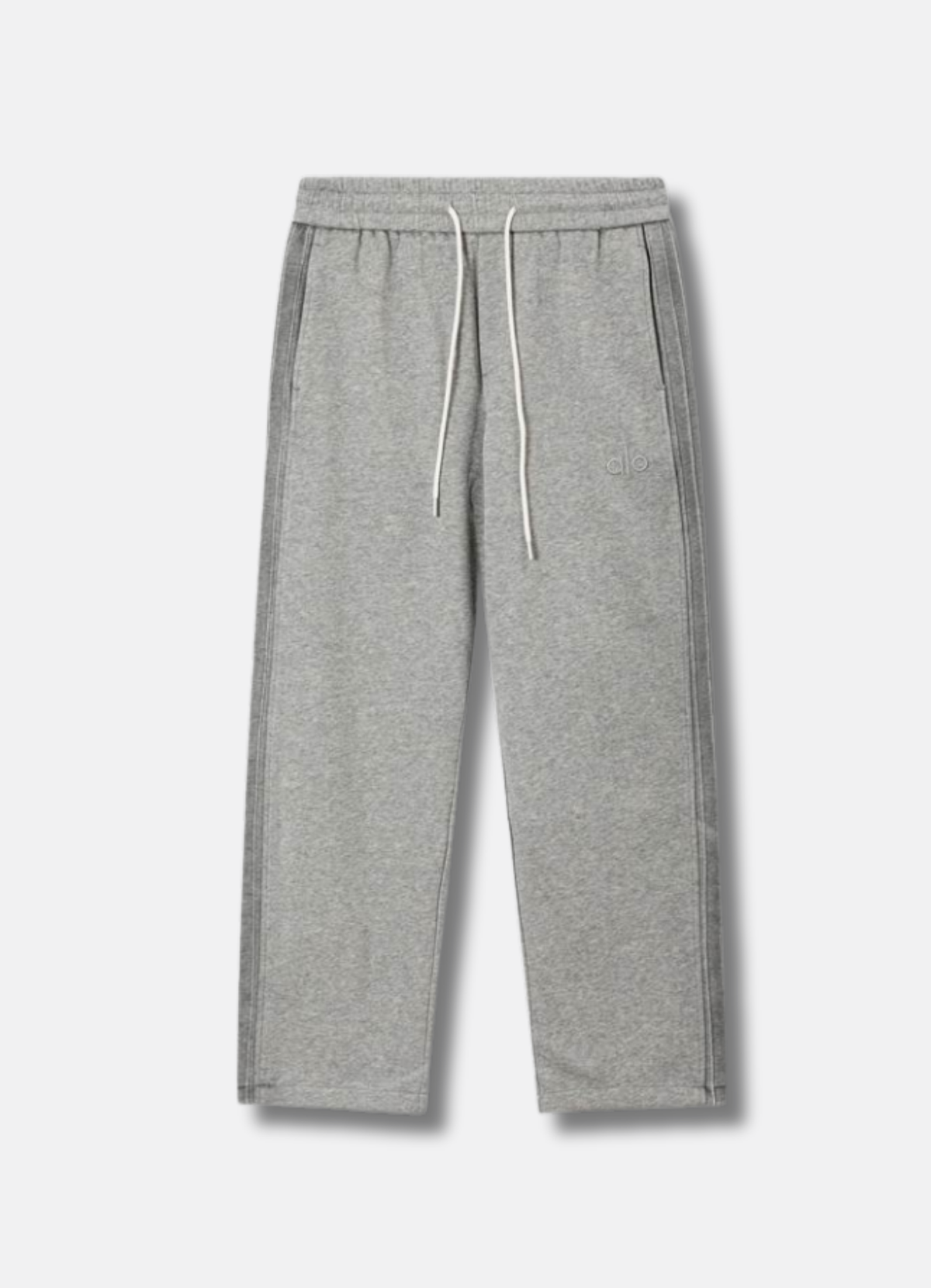 Logo embroider long pants Grey