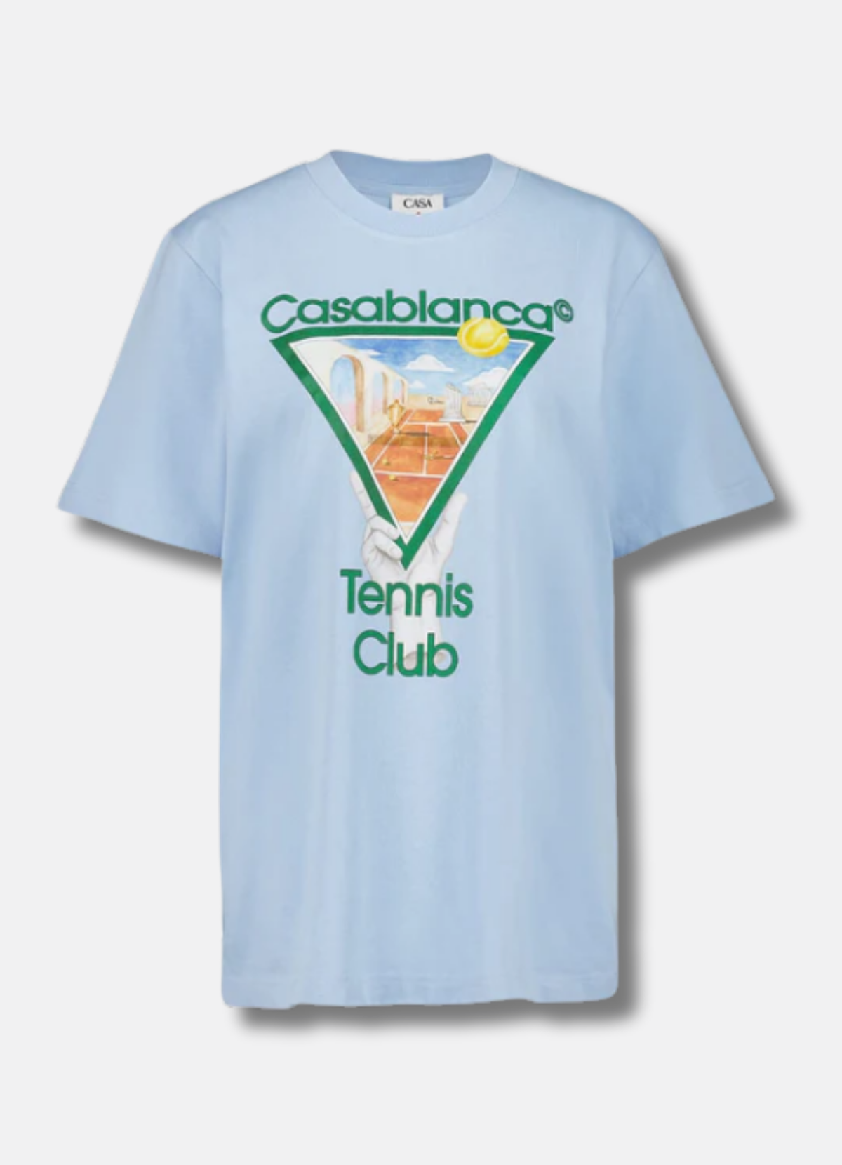 Logo Print tennis Club T shirt Light Blue