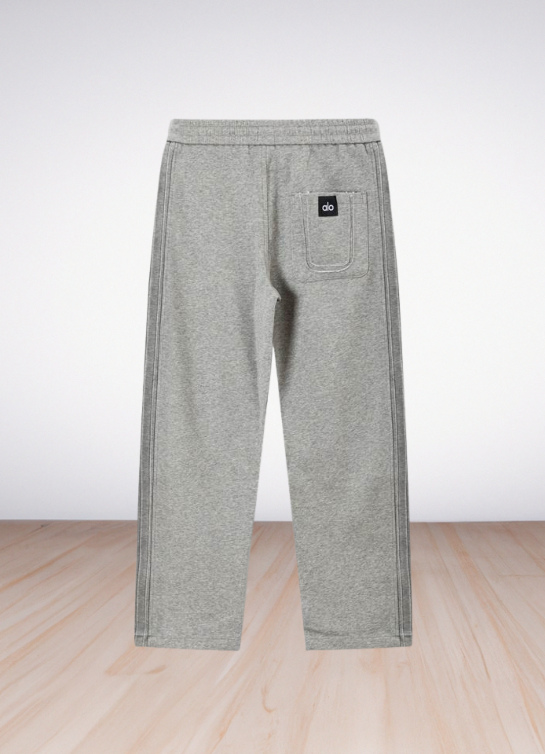 Logo embroider long pants Grey