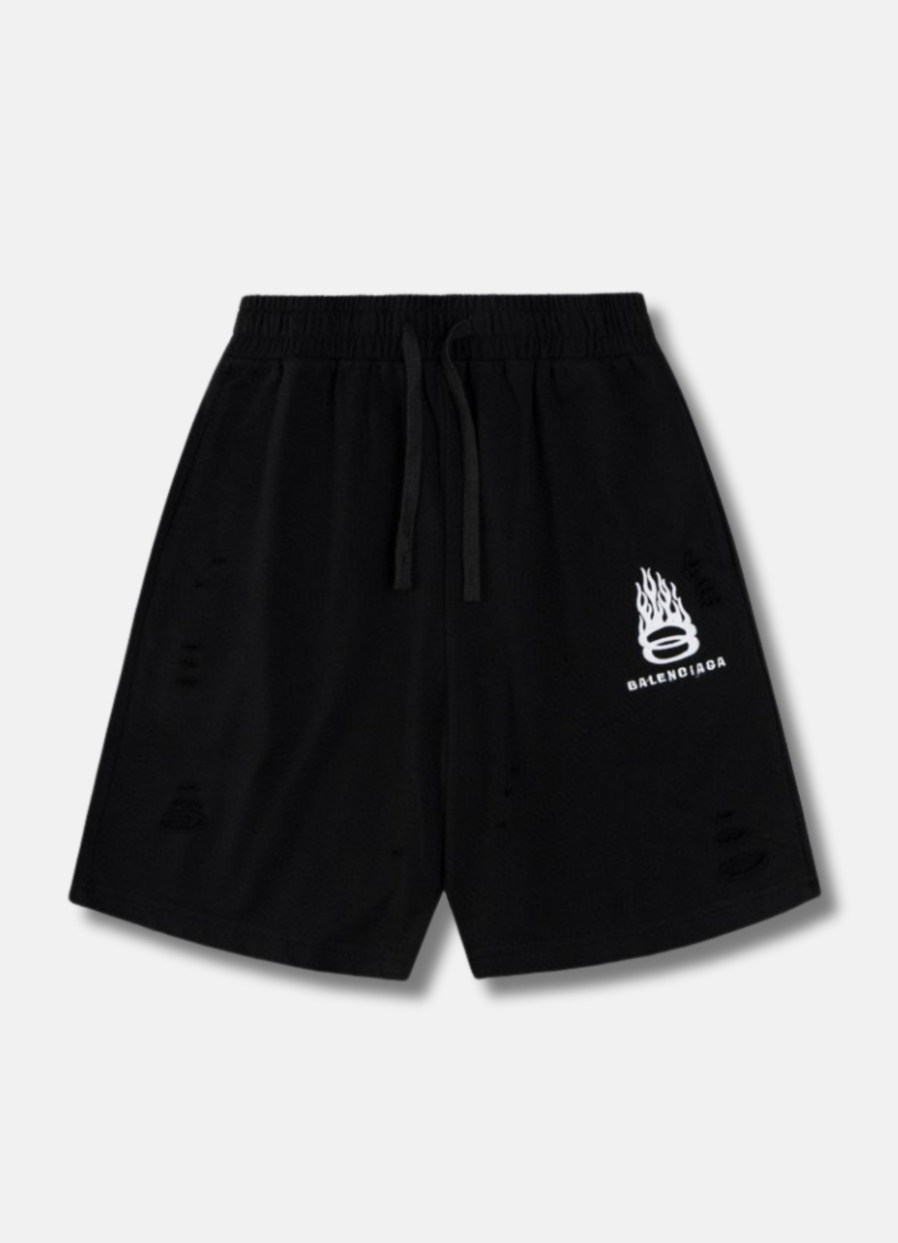 מכנסי שורטס Balenciaga בצבע שחור עם רקמת לוגו