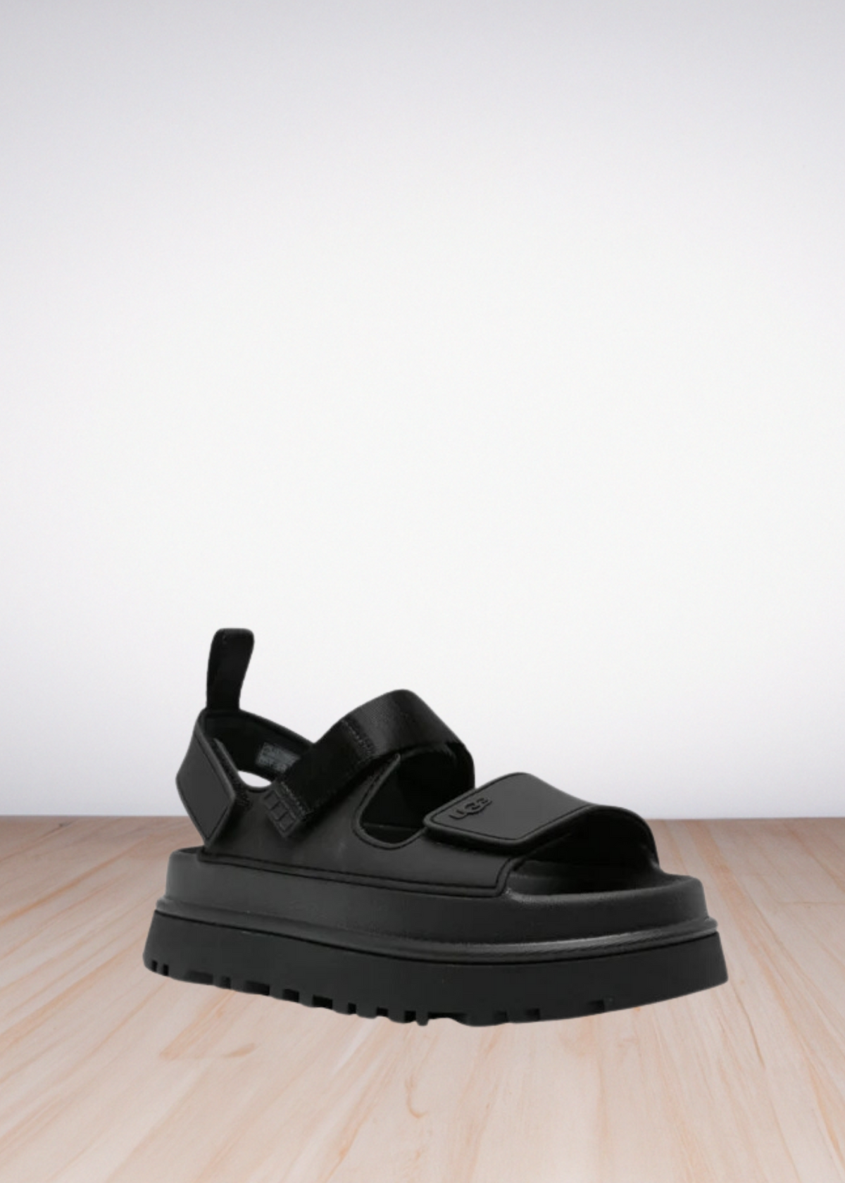 GOLDENGLOW FLATFORM SANDALS BLACK