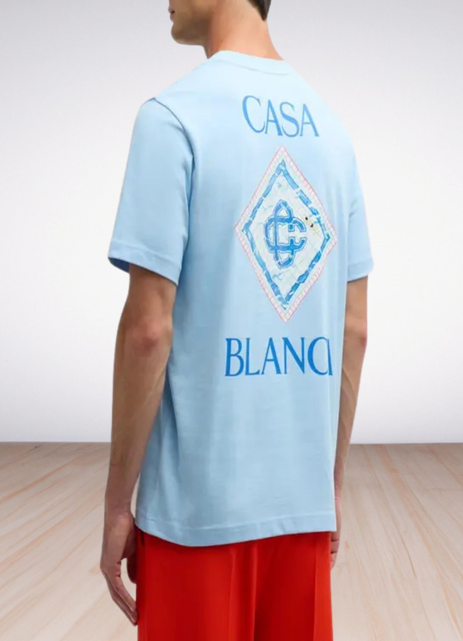 Logo Print T shirt Light Blue